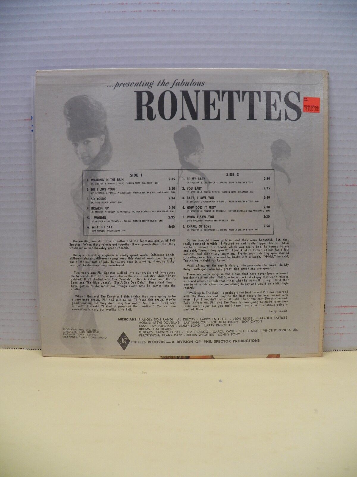12" LP EX ...Presenting The Fabulous Ronettes feat. Veronica 1964 Philles Mono 12" LP EX ...Presenting The Fabulous Ronettes feat. Veronica 1964 Philles Mono