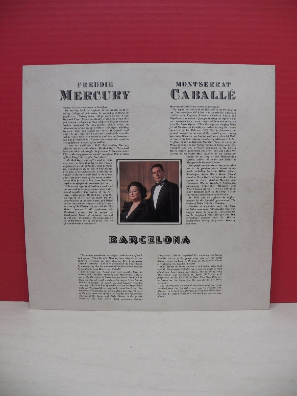 12" LP EX Freddie Mercury/Montserrat Caballe Barcelona 1988 Polydor UK Import 12" LP EX Freddie Mercury/Montserrat Caballe Barcelona 1988 Polydor UK Import