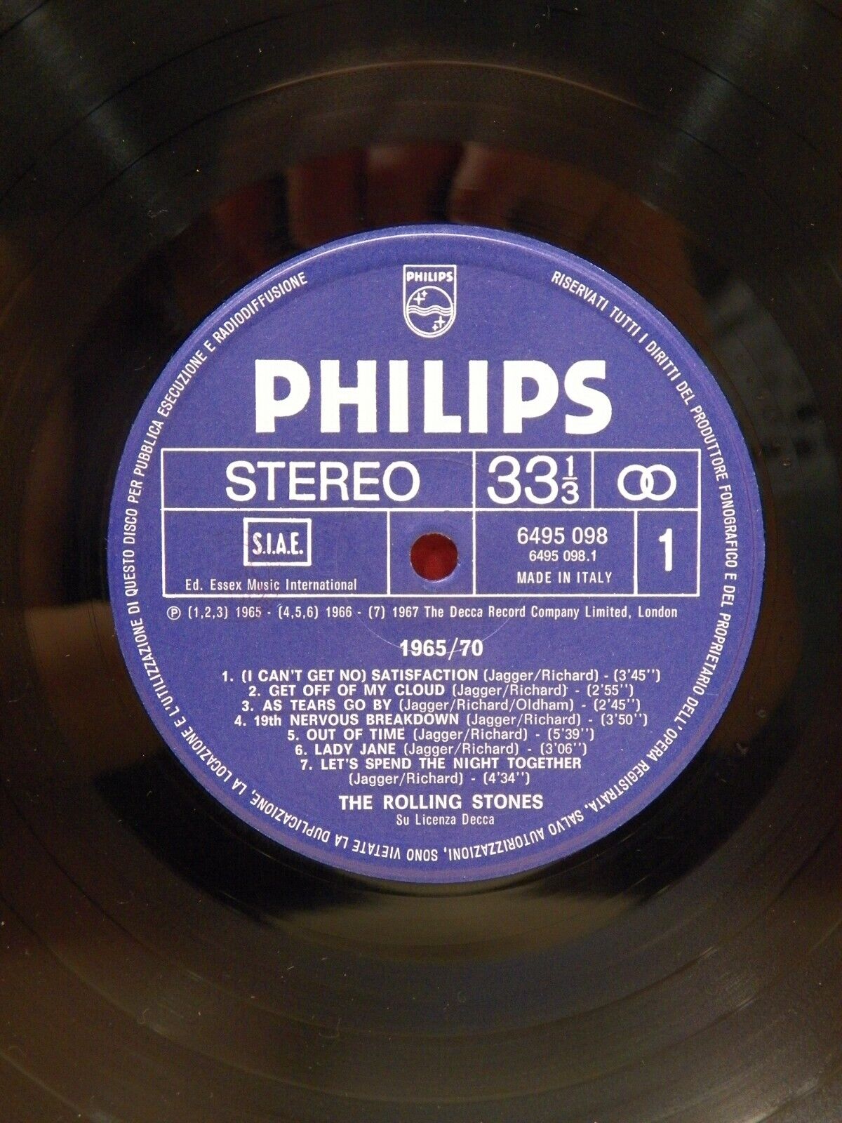 12" LP NM The Rolling Stones 1965/70 1984 Philips Italy Import 6495 098 12" LP NM The Rolling Stones 1965/70 1984 Philips Italy Import 6495 098