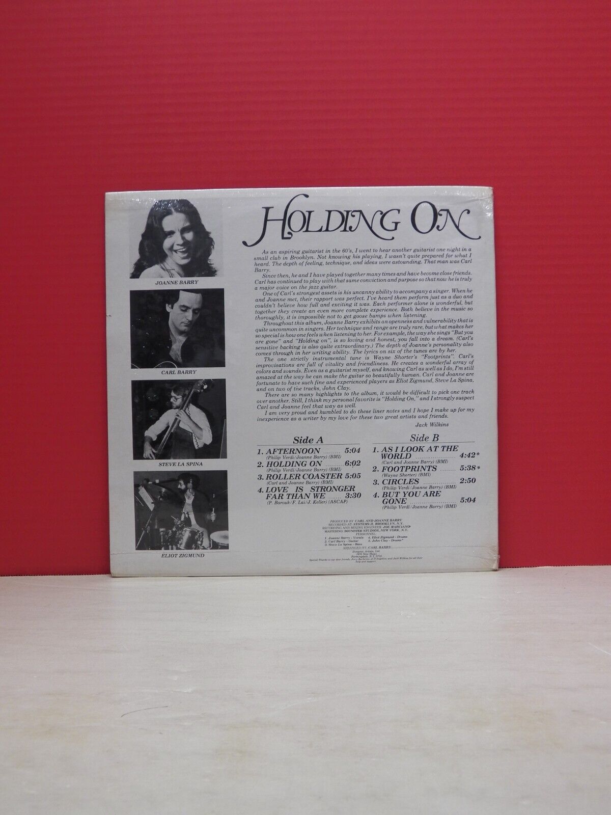 Sealed 12" LP Carl & Joanne Barry Holding On D'Angelico DA-1000 Sealed 12" LP Carl & Joanne Barry Holding On D'Angelico DA-1000