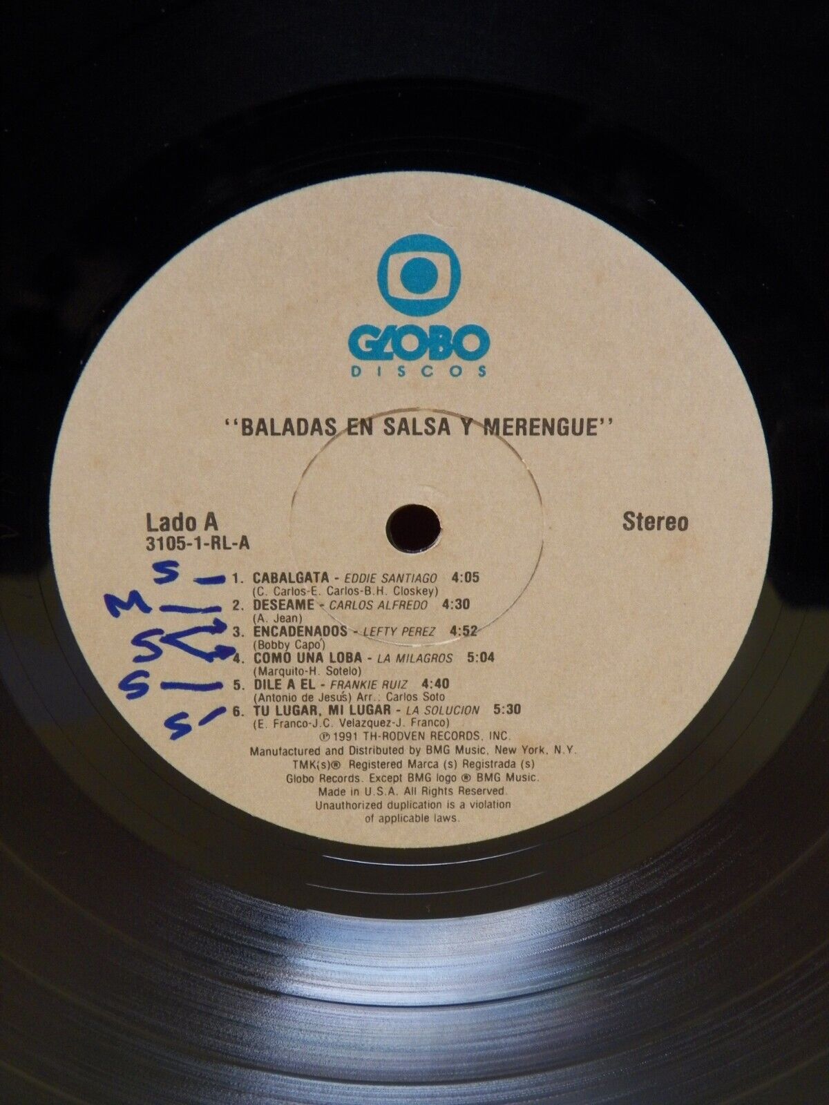 12" LP VG++/EX Baladas En Salsa Y Merengue 1991 Globo Records 3105-1-RL 12" LP VG++/EX Baladas En Salsa Y Merengue 1991 Globo Records 3105-1-RL