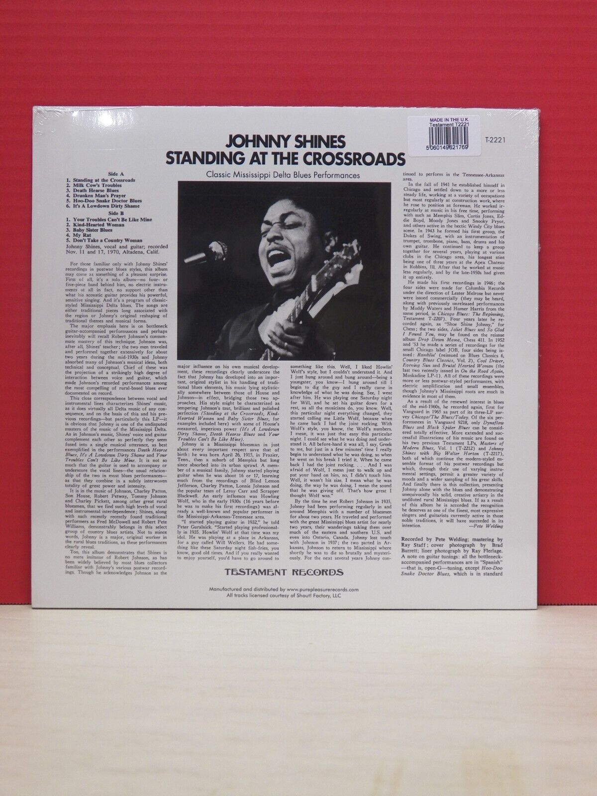 12" LP Johnny Shines Standing At The Crossroads 2013 UK Reissue 180G Remastered 12" LP Johnny Shines Standing At The Crossroads 2013 UK Reissue 180G Remastered
