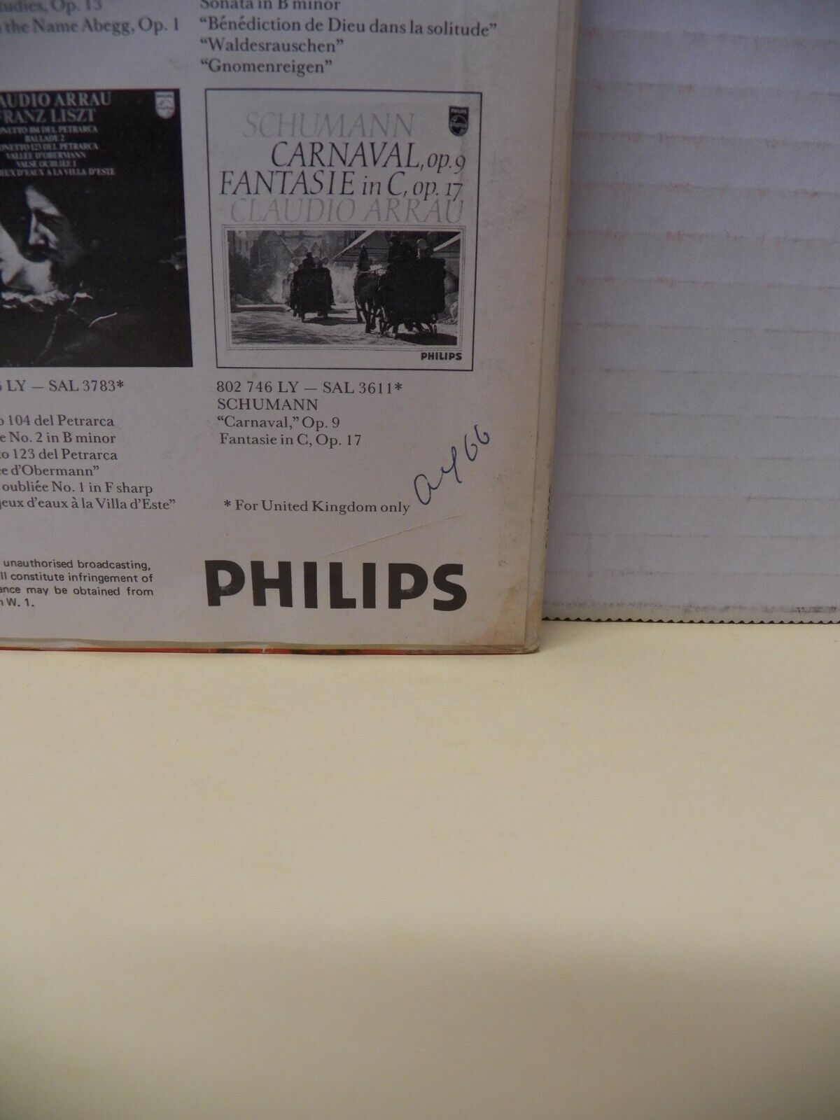 12" LP EX Claudio Arrau Schumann Davidsbundlertanze 1971 Philips UK Import 12" LP EX Claudio Arrau Schumann Davidsbundlertanze 1971 Philips UK Import