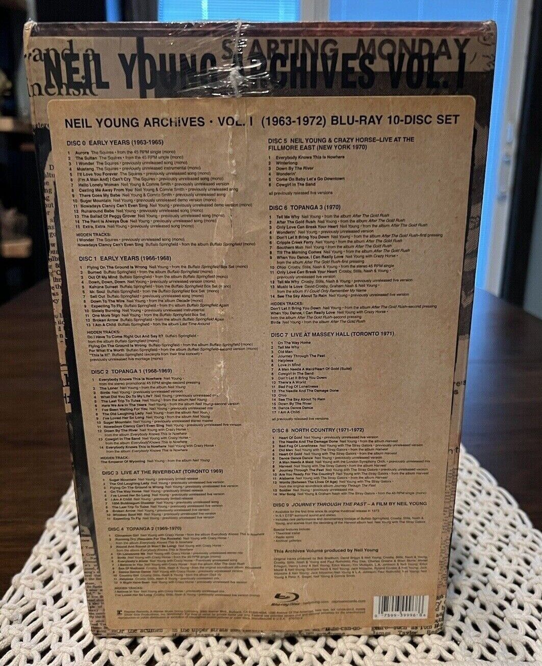 Sealed Neil Young Archives VOL. 1 1963-1972 Blu Ray Edition 10 Disc Sealed Neil Young Archives VOL. 1 1963-1972 Blu Ray Edition 10 Disc