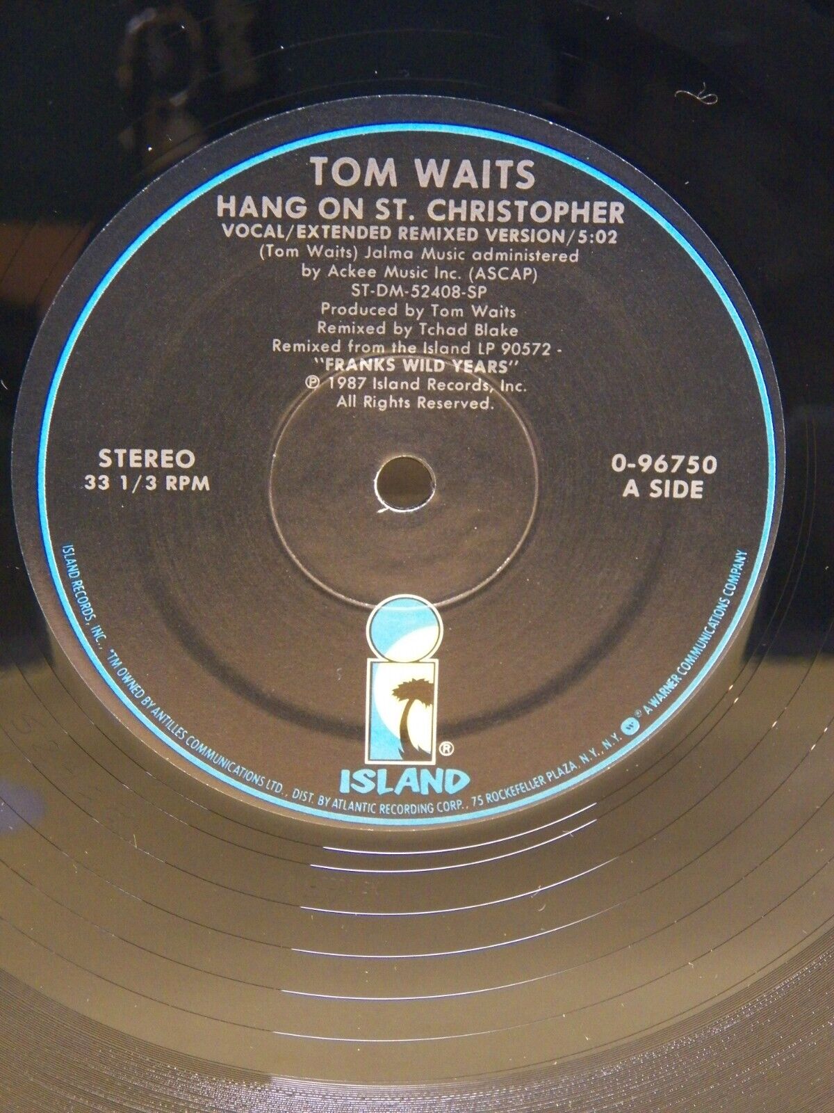 12" Single EX Tom Waits Hang On St. Christopher 1987 Island Records 0-96750 12" Single EX Tom Waits Hang On St. Christopher 1987 Island Records 0-96750