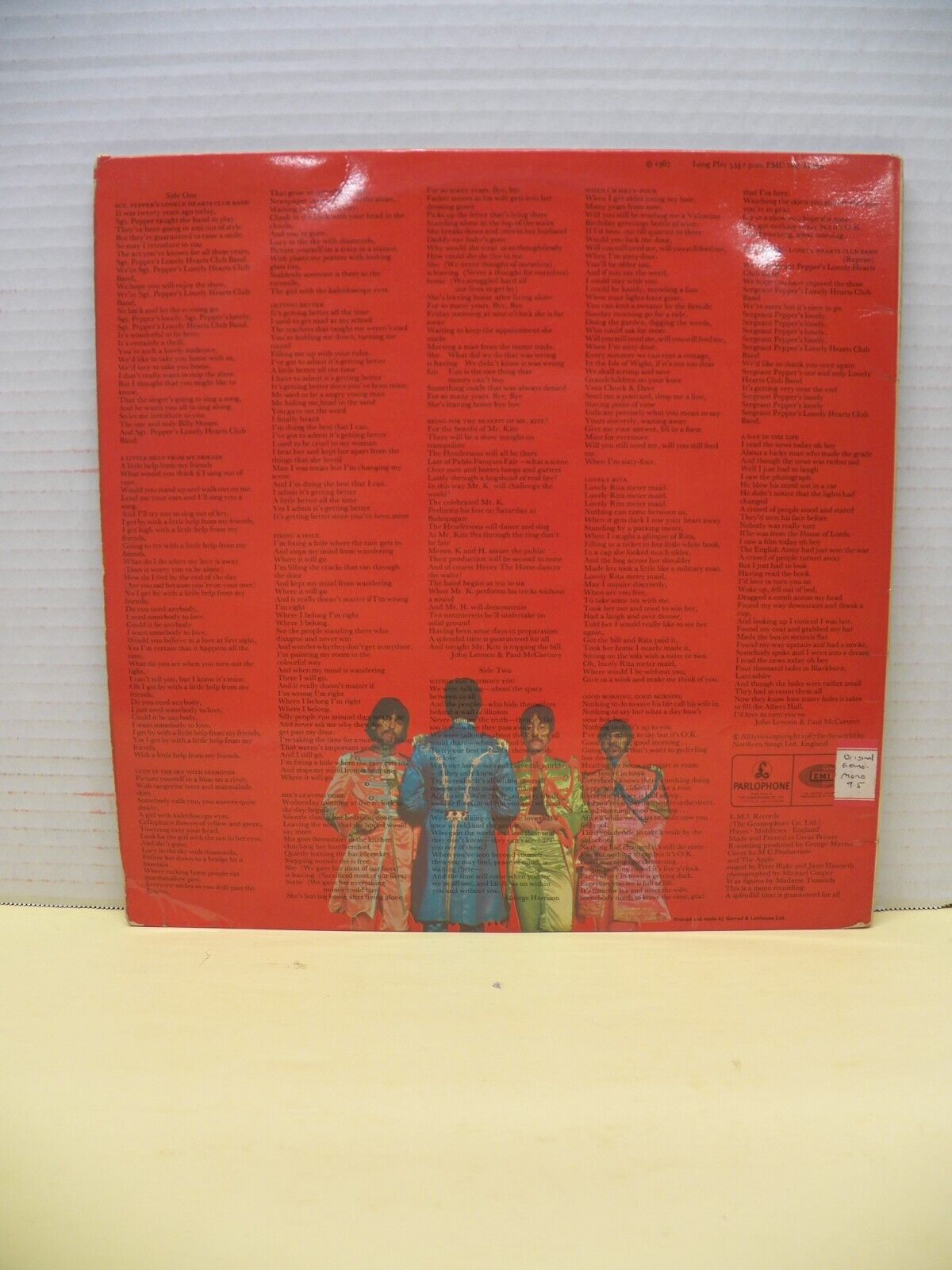 12" LP VG+ Beatles Sgt. Pepper's Lonely Hearts Club Band 1967 Mono UK 1st Press 12" LP VG+ Beatles Sgt. Pepper's Lonely Hearts Club Band 1967 Mono UK 1st Press
