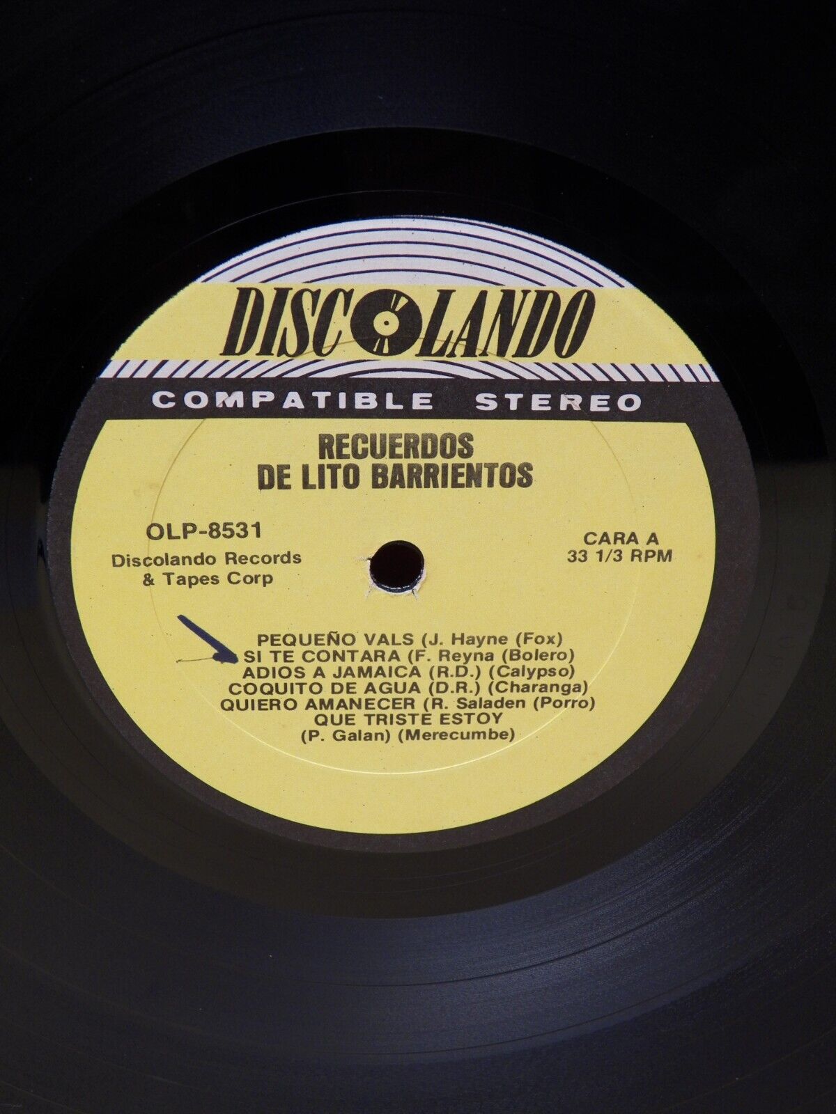 12" LP VG++/EX Lito Barrientos Recuerdos... Discolando Stereo OLP-8531 12" LP VG++/EX Lito Barrientos Recuerdos... Discolando Stereo OLP-8531