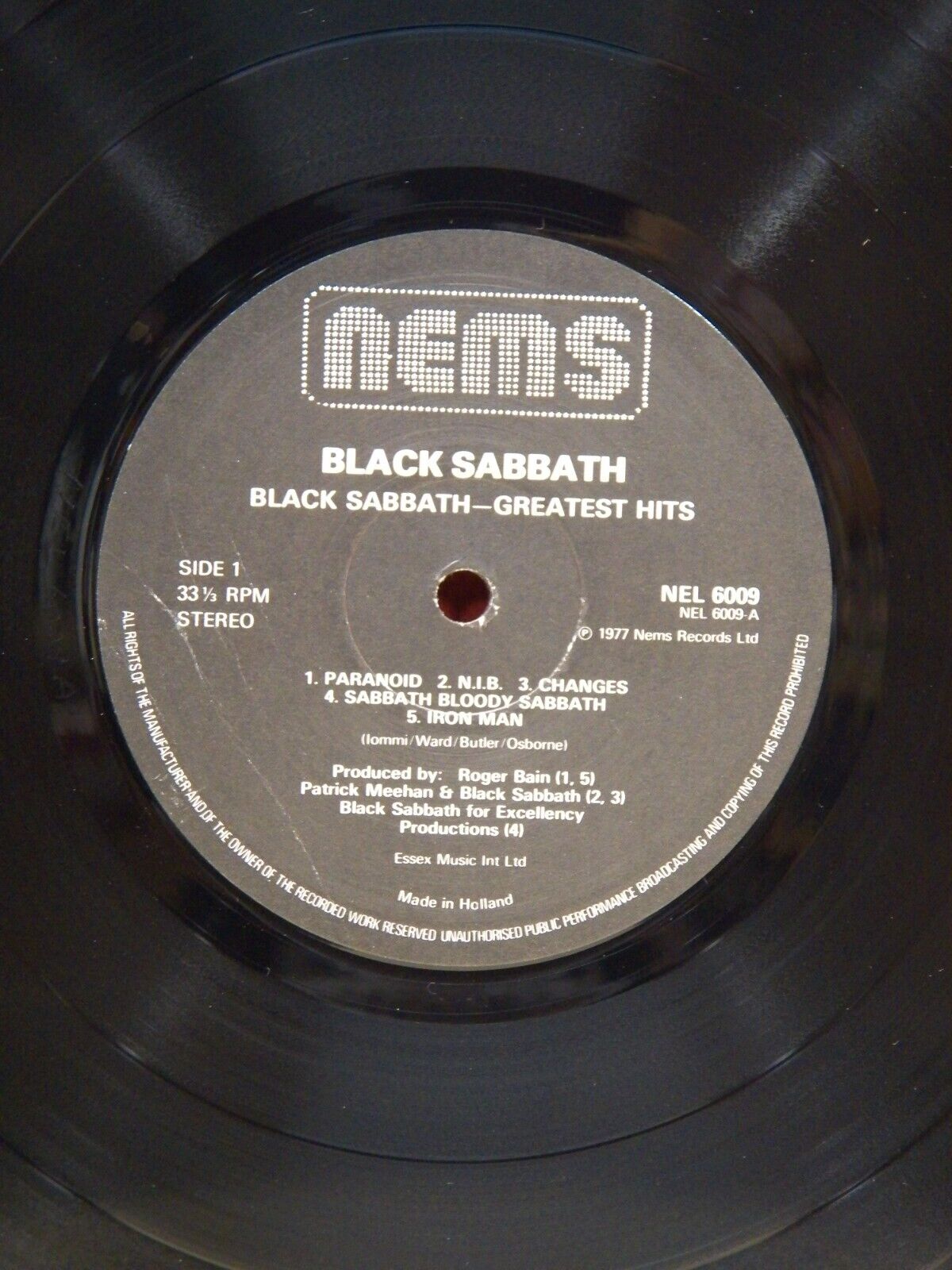 12" LP EX Black Sabbath Greatest Hits 1977 NEMS Holland Import NEL 6009 12" LP EX Black Sabbath Greatest Hits 1977 NEMS Holland Import NEL 6009