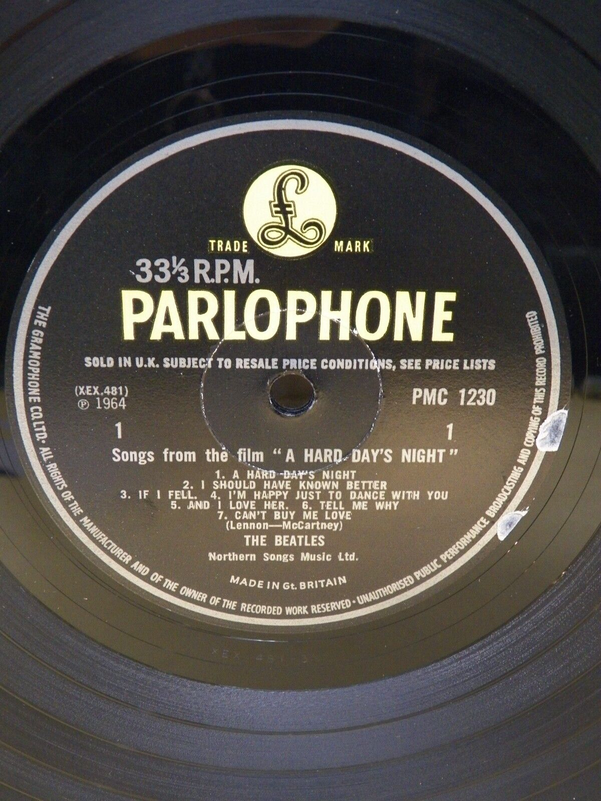 12" LP VG++/EX The Beatles A Hard Day's Night 1966 UK Import Mono Reissue 12" LP VG++/EX The Beatles A Hard Day's Night 1966 UK Import Mono Reissue