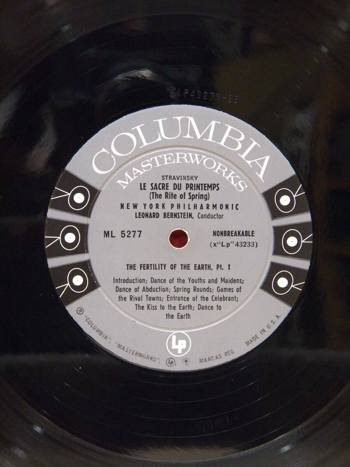 12" LP EX Bernstein/NY Philharmonic Stravinsky: Le Sacre Du Printemps 1958 Mono 12" LP EX Bernstein/NY Philharmonic Stravinsky: Le Sacre Du Printemps 1958 Mono