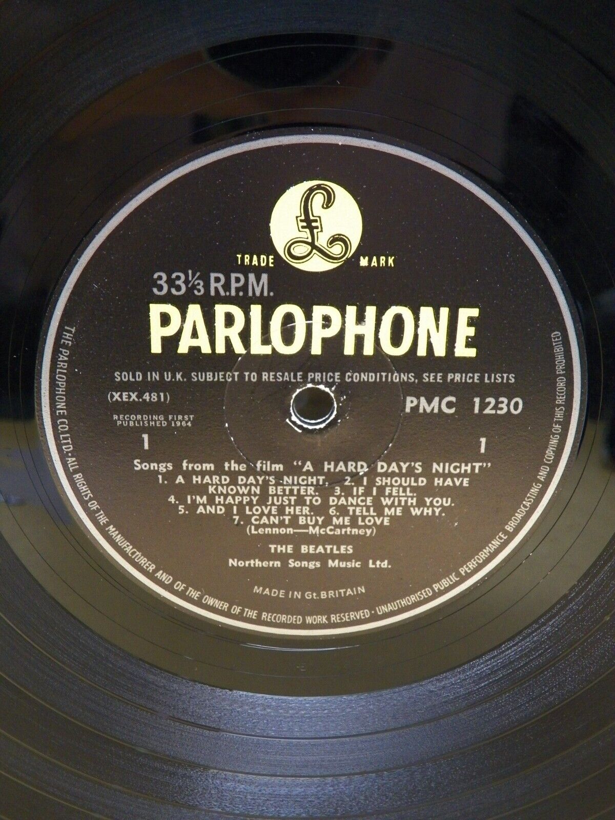 12" LP EX The Beatles A Hard Day's Night 1964 Mono Ernest J. Day Cover UK Import 12" LP EX The Beatles A Hard Day's Night 1964 Mono Ernest J. Day Cover UK Import