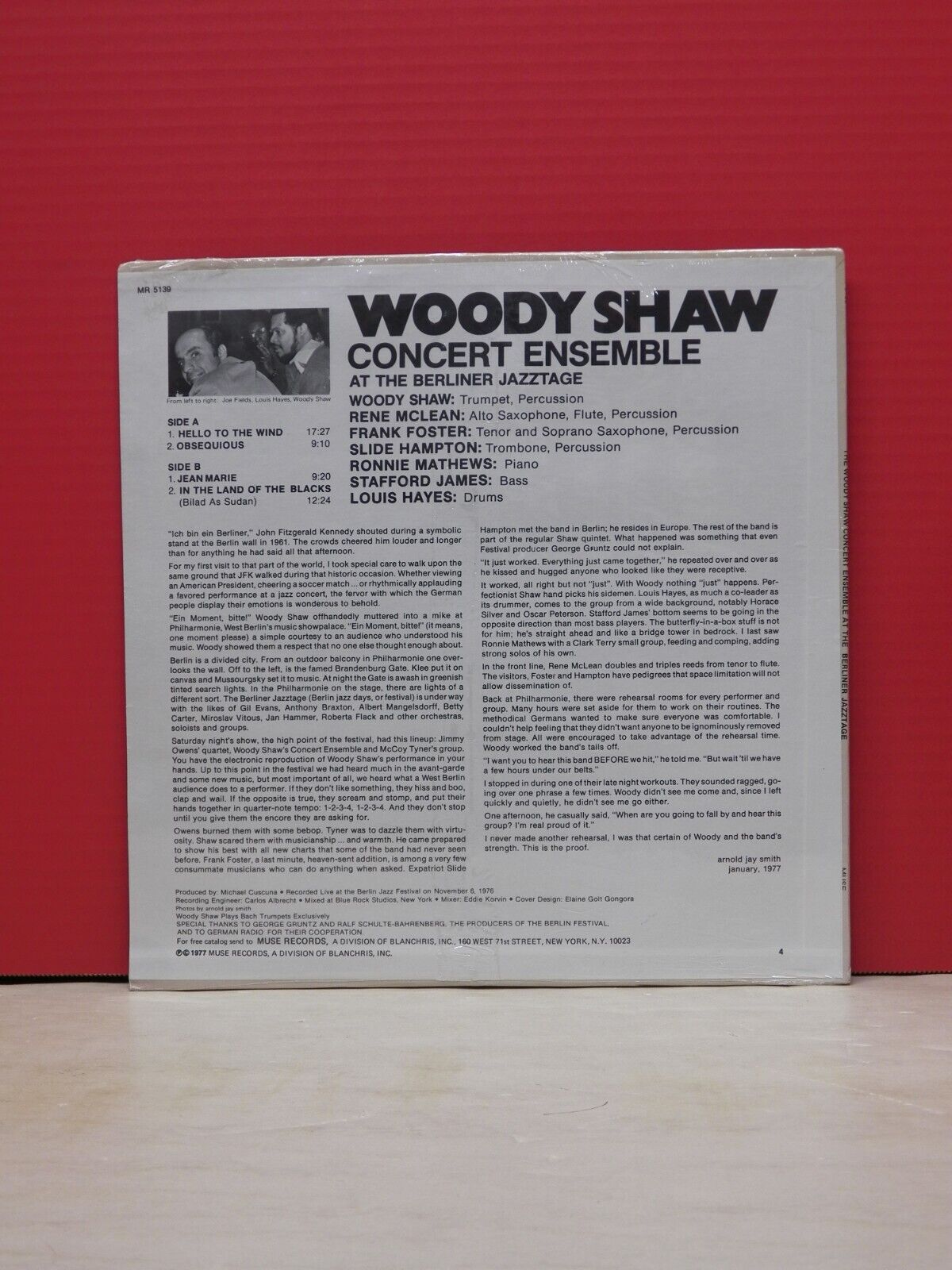 Sealed 12" LP The Woody Shaw Concert Ensemble At The Berliner Jazztage 1977 Muse Sealed 12" LP The Woody Shaw Concert Ensemble At The Berliner Jazztage 1977 Muse