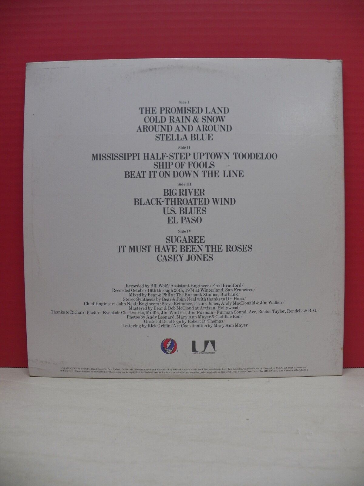 12" 2xLP VG++/EX Grateful Dead Steal Your Face 1976 Grateful Dead Records 12" 2xLP VG++/EX Grateful Dead Steal Your Face 1976 Grateful Dead Records