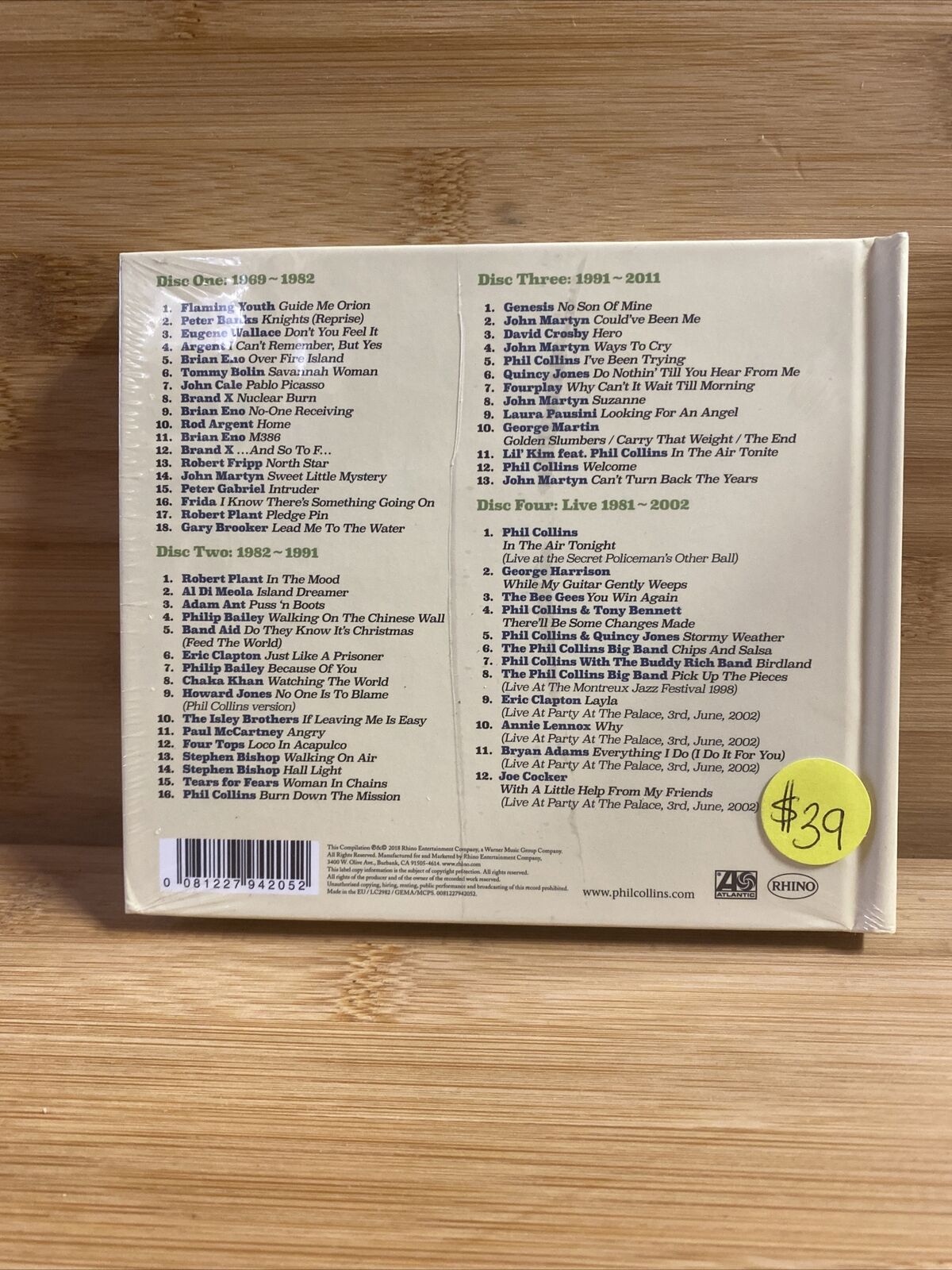 Sealed 4CD Set Phil Collins Plays Well With Others 2018 Sealed 4CD Set Phil Collins Plays Well With Others 2018