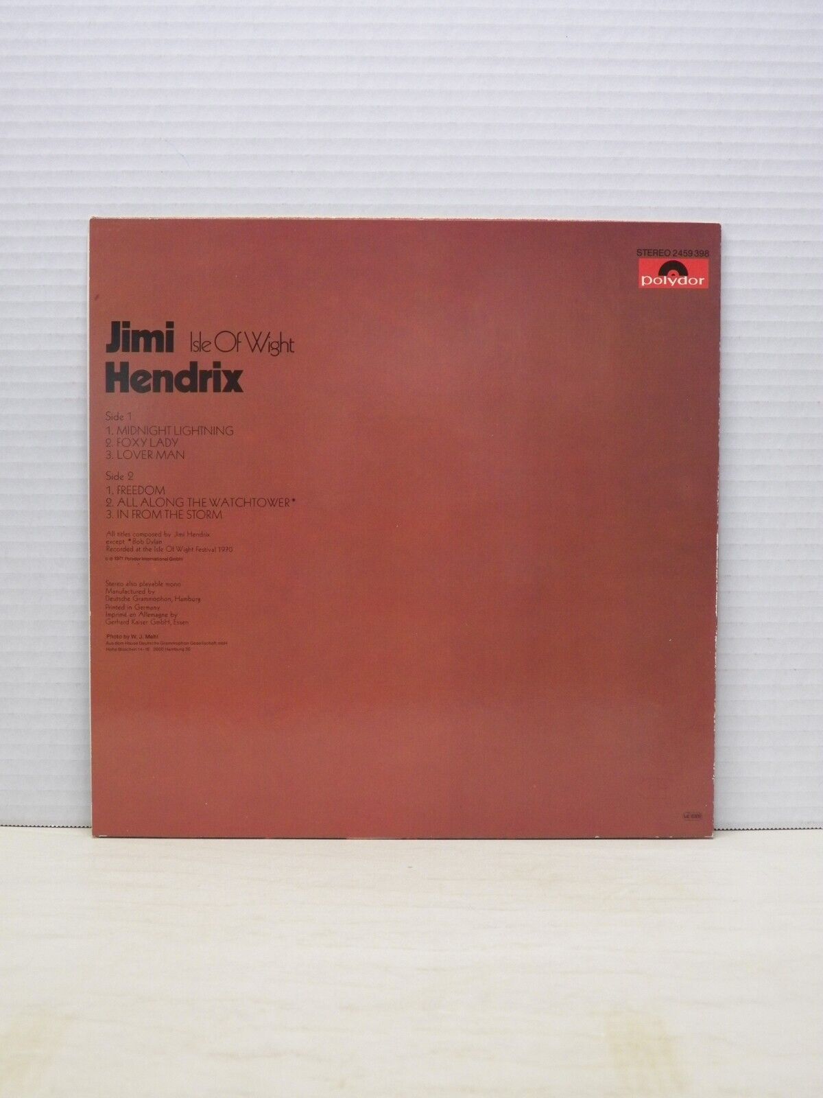 12" LP NM Jimi Hendrix Isle Of Wight 1980 Polydor Germany Import Reissue 12" LP NM Jimi Hendrix Isle Of Wight 1980 Polydor Germany Import Reissue