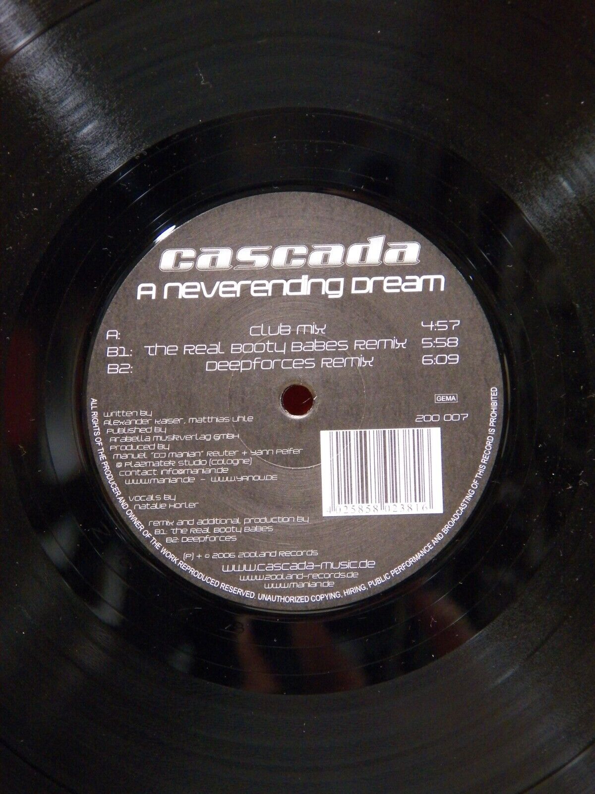 12" Single M- Cascada A Neverending Dream 2006 Zooland Germany Import ZOO 007 12" Single M- Cascada A Neverending Dream 2006 Zooland Germany Import ZOO 007