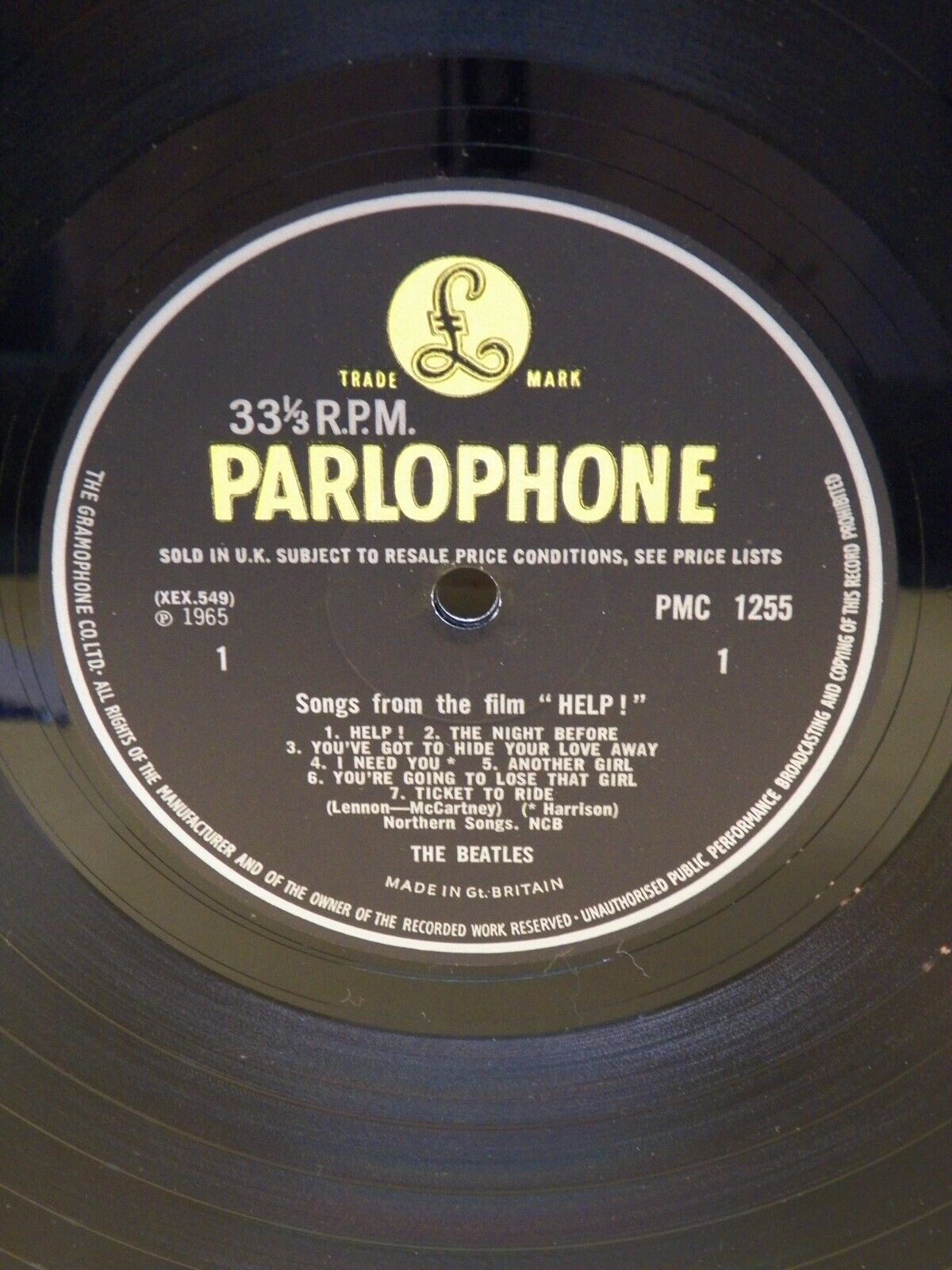 12" LP VG+ The Beatles Help! 1965 Parlophone Mono Variant A 1st Press UK Import 12" LP VG+ The Beatles Help! 1965 Parlophone Mono Variant A 1st Press UK Import