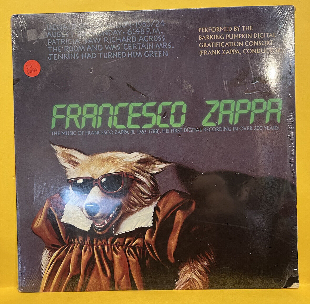 FRANK ZAPPA "FRANCESCO ZAPPA" SEALED - VERY RARE LP 1984 NO BAR CODE ST-74202 FRANK ZAPPA "FRANCESCO ZAPPA" SEALED - VERY RARE LP 1984 NO BAR CODE ST-74202