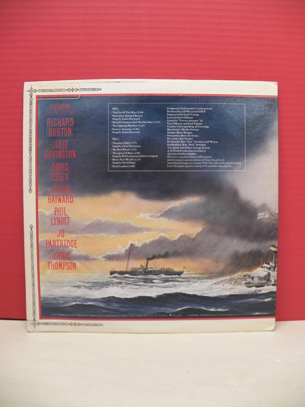 12" LP EX Jeff Wayne The War Of The Worlds-Special Radio Ed. 1978 Columbia Promo 12" LP EX Jeff Wayne The War Of The Worlds-Special Radio Ed. 1978 Columbia Promo