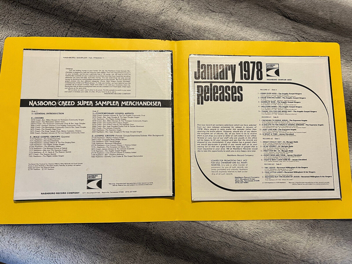 Rare Sealed lot of 2 Vinyl Records Nashboro Records Promo Sampler # 1 and 13 Rare Sealed lot of 2 Vinyl Records Nashboro Records Promo Sampler # 1 and 13