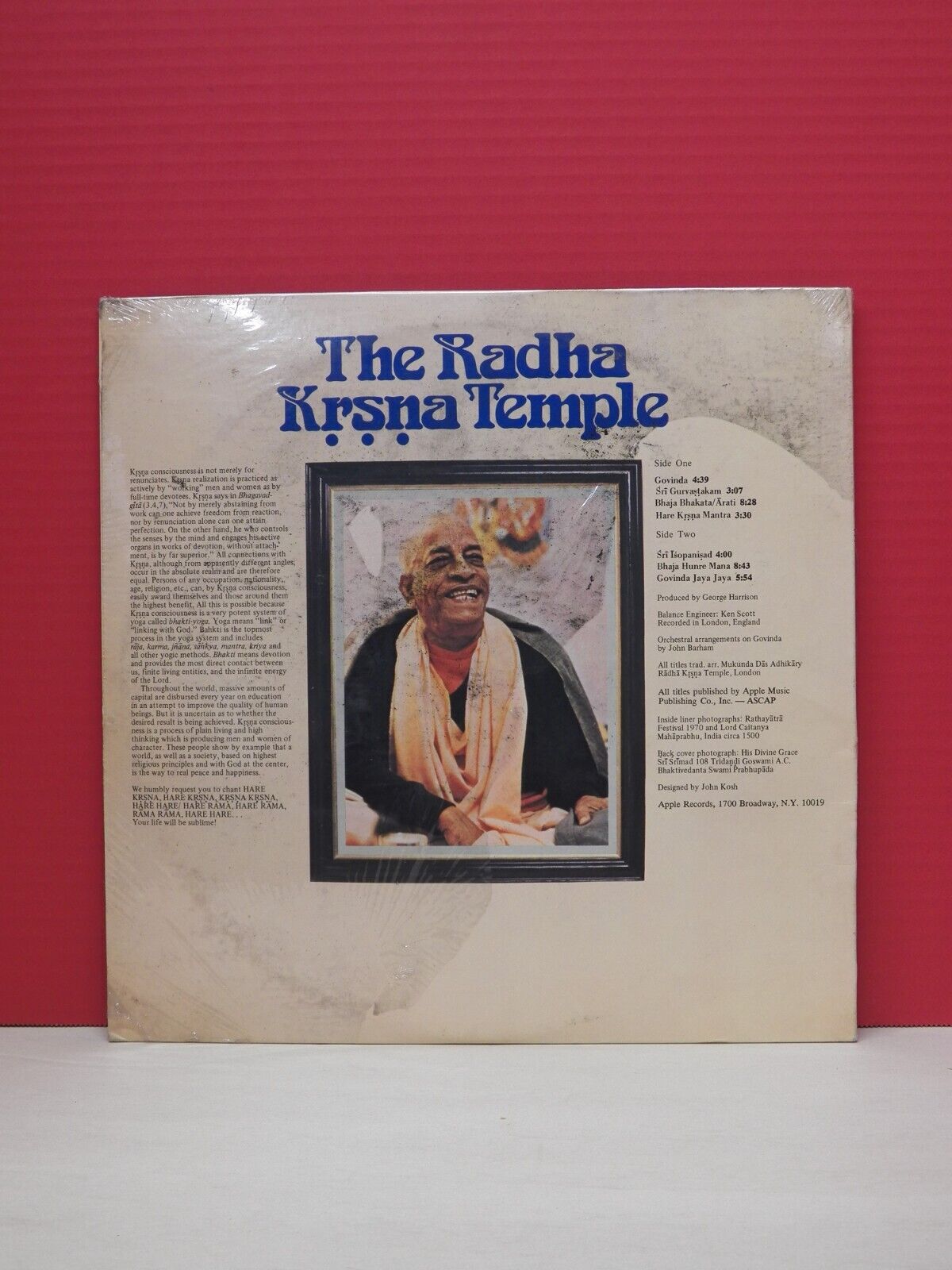 Sealed 12" LP The Radha Krsna Temple The Radha Krsna Temple 1971 Apple SKAO 3376 Sealed 12" LP The Radha Krsna Temple The Radha Krsna Temple 1971 Apple SKAO 3376