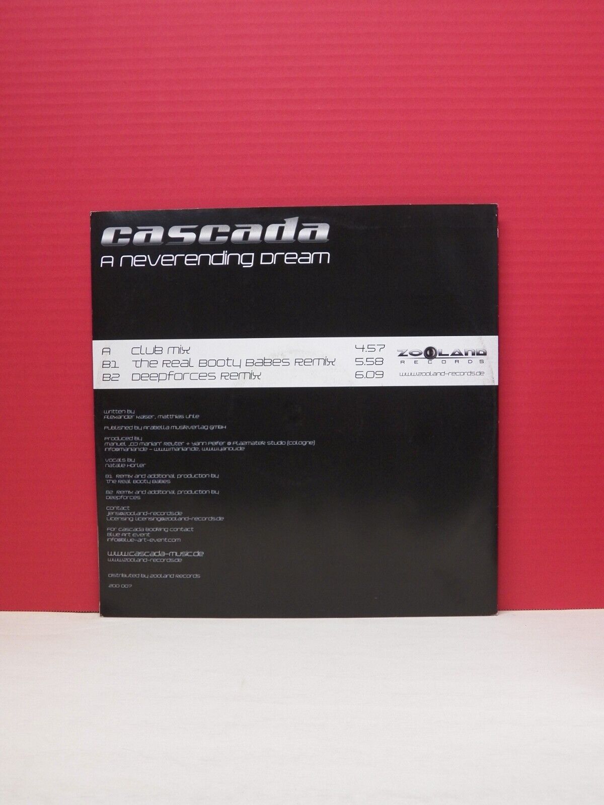12" Single M- Cascada A Neverending Dream 2006 Zooland Germany Import ZOO 007 12" Single M- Cascada A Neverending Dream 2006 Zooland Germany Import ZOO 007
