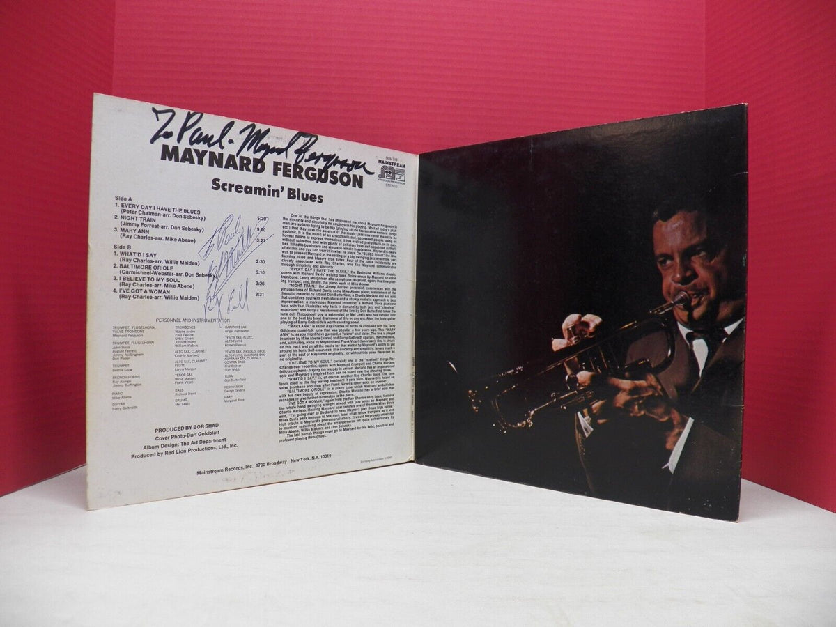 12" LP EX Maynard Ferguson Screamin' Blues 1971 Mainstream Reissue MRL Autograph 12" LP EX Maynard Ferguson Screamin' Blues 1971 Mainstream Reissue MRL Autograph