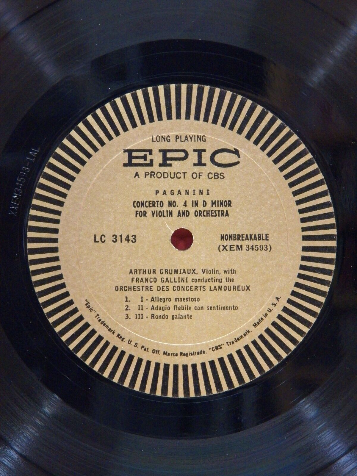 12" LP EX Paganini Concerto No. 4 in D Minor/Concerto No. 1 in D Major 1955 Mono 12" LP EX Paganini Concerto No. 4 in D Minor/Concerto No. 1 in D Major 1955 Mono