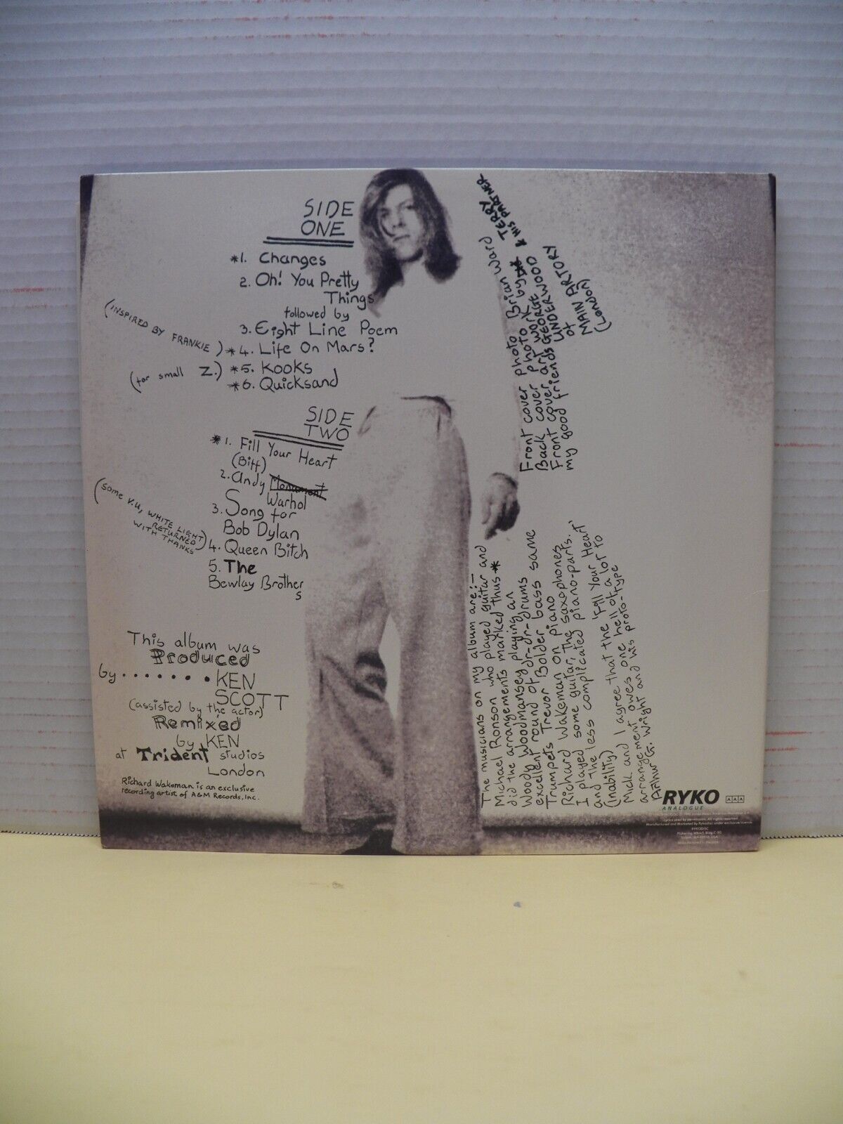 12" 2xLP NM- David Bowie Hunky Dory 1990 Ryko Analogue Reissue Clear Vinyl 12" 2xLP NM- David Bowie Hunky Dory 1990 Ryko Analogue Reissue Clear Vinyl
