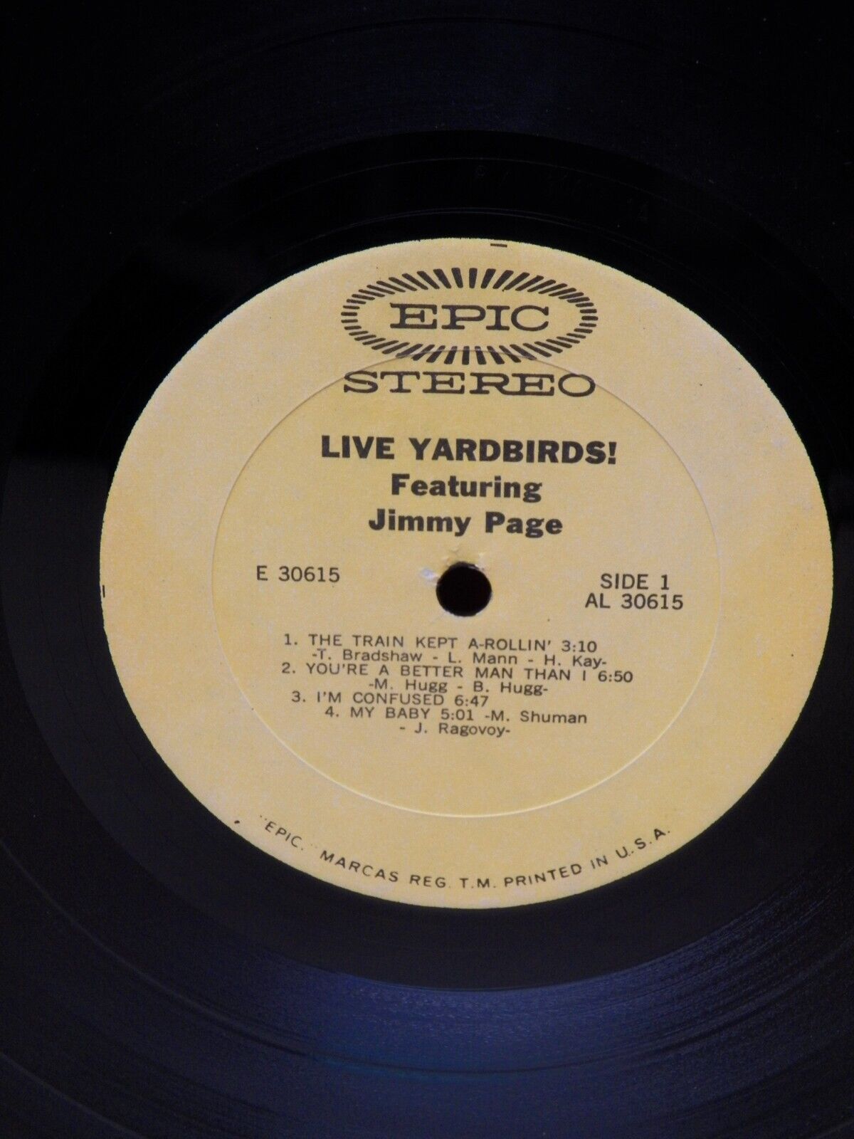 12" LP EX The Yardbirds Live Yardbirds Featuring Jimmy Page 1971 Epic E 30615 12" LP EX The Yardbirds Live Yardbirds Featuring Jimmy Page 1971 Epic E 30615