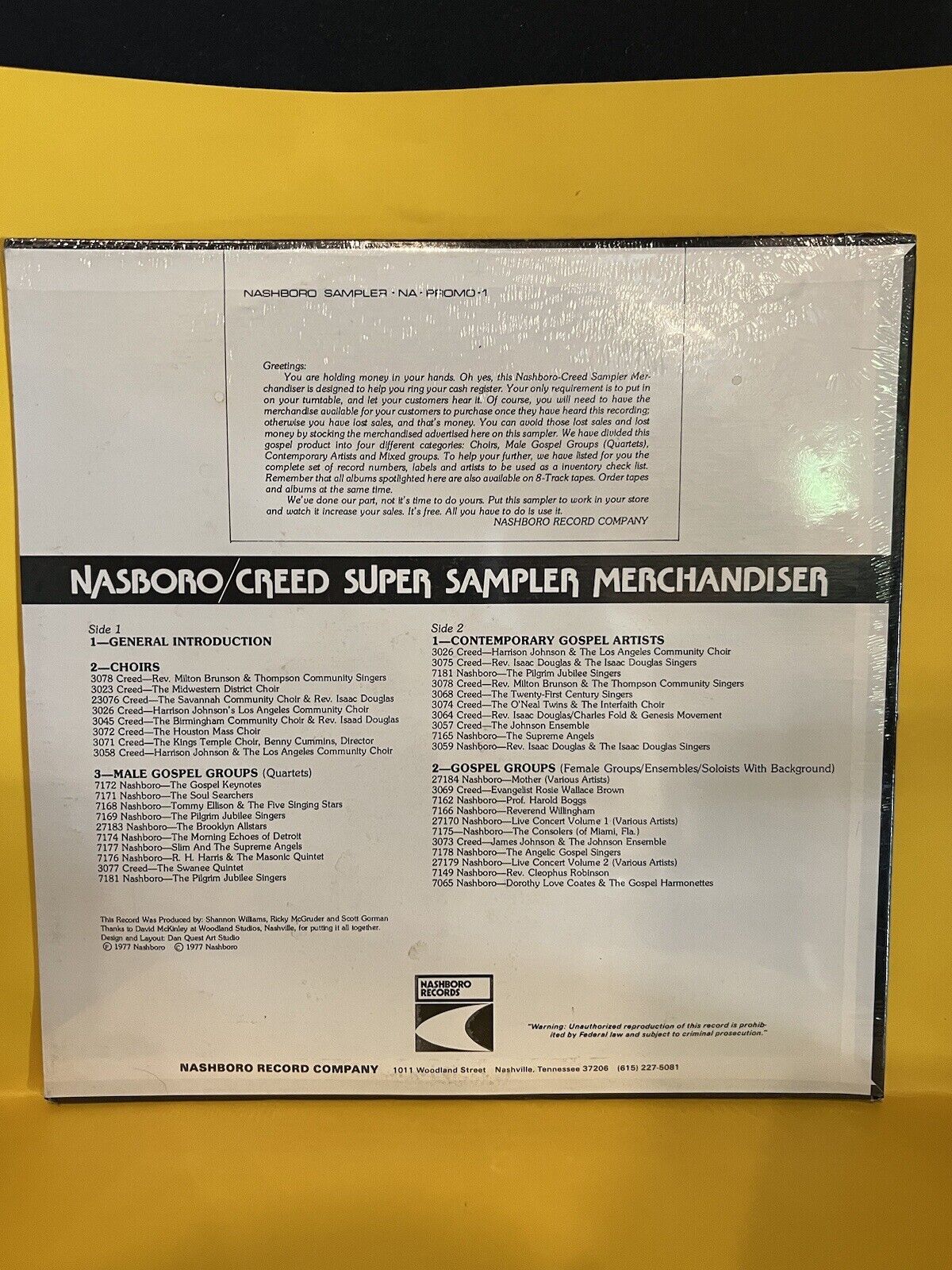 Rare Sealed lot of 2 Vinyl Records Nashboro Records Promo Sampler # 1 and 13 Rare Sealed lot of 2 Vinyl Records Nashboro Records Promo Sampler # 1 and 13