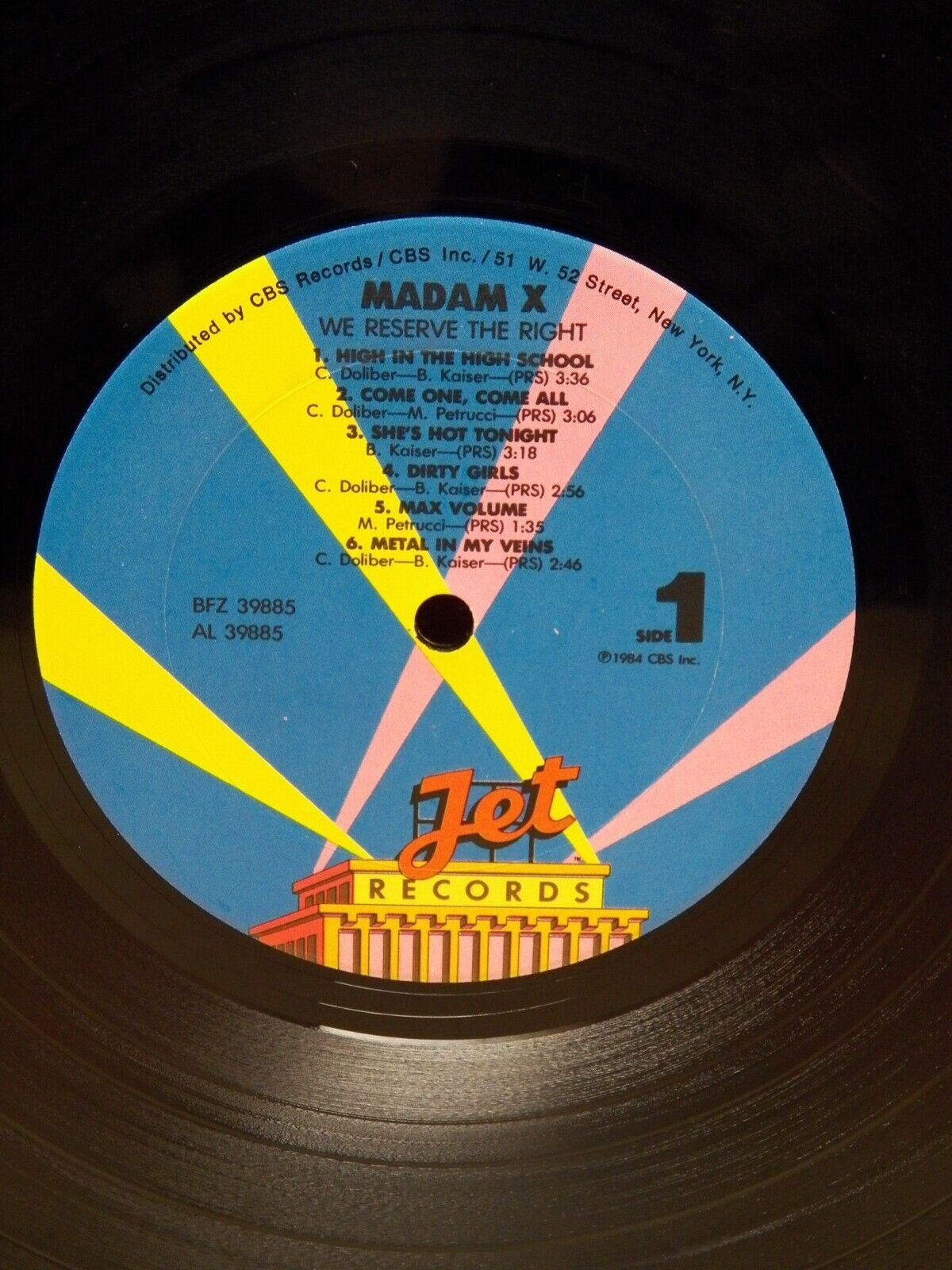 12" LP VG++/EX Madam X We Reserve The Right 1984 Jet Records BFZ 39885 12" LP VG++/EX Madam X We Reserve The Right 1984 Jet Records BFZ 39885