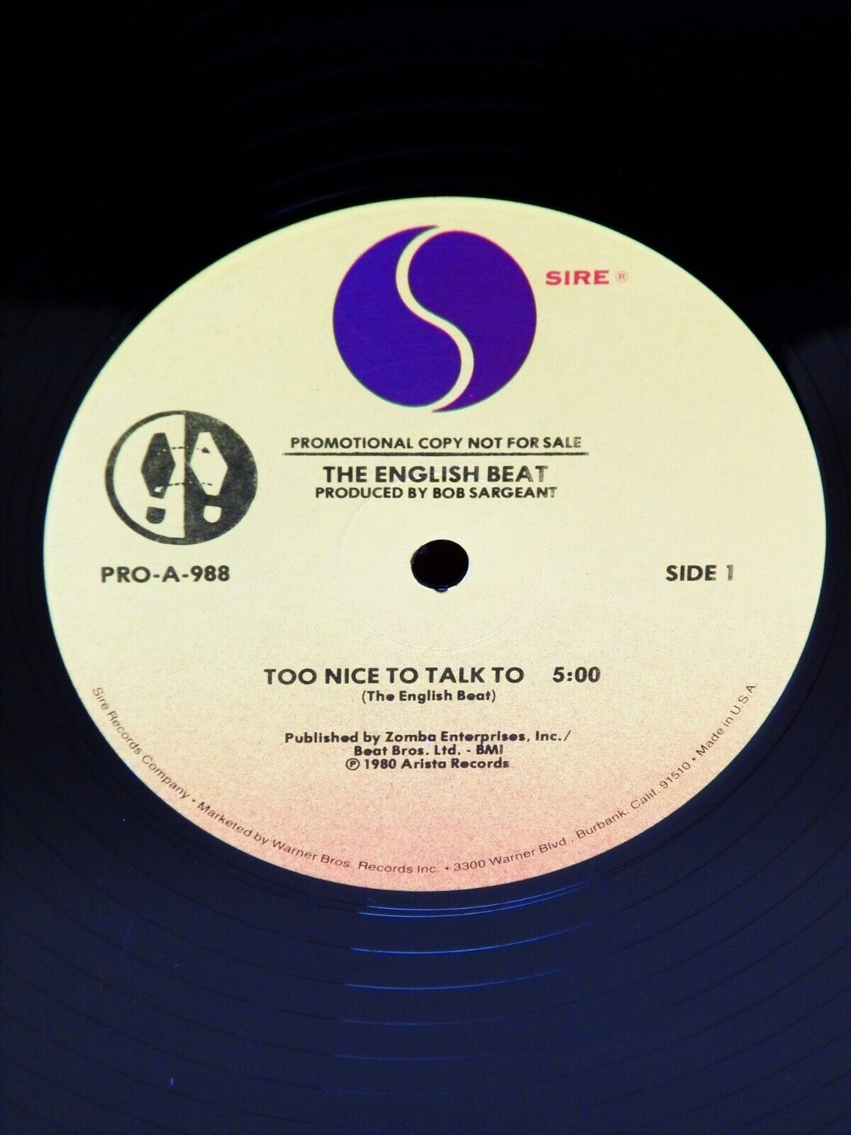 12" Single VG++/EX The English Beat Too Nice To Talk To 1981 Sire Promo 12" Single VG++/EX The English Beat Too Nice To Talk To 1981 Sire Promo