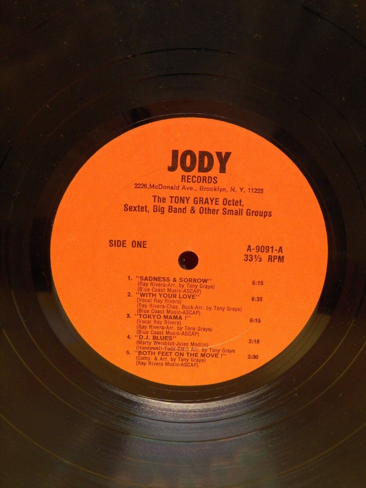 12" LP EX The Fabulous Tony Graye Octet, Sextet, Big Band... Jody Autographed 12" LP EX The Fabulous Tony Graye Octet, Sextet, Big Band... Jody Autographed