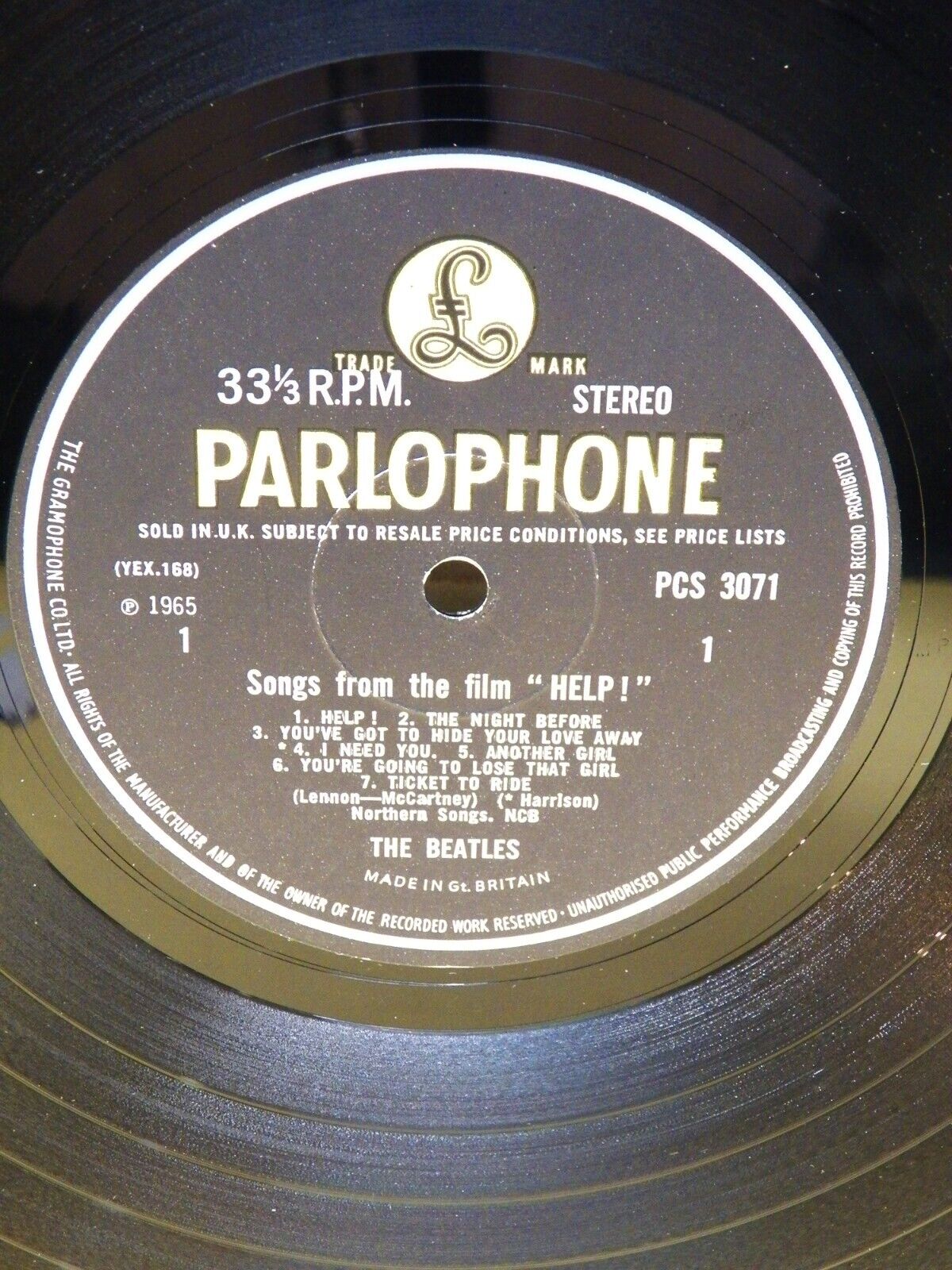 12" LP EX The Beatles Help! 1966 Parlophone Stereo UK Import 12" LP EX The Beatles Help! 1966 Parlophone Stereo UK Import
