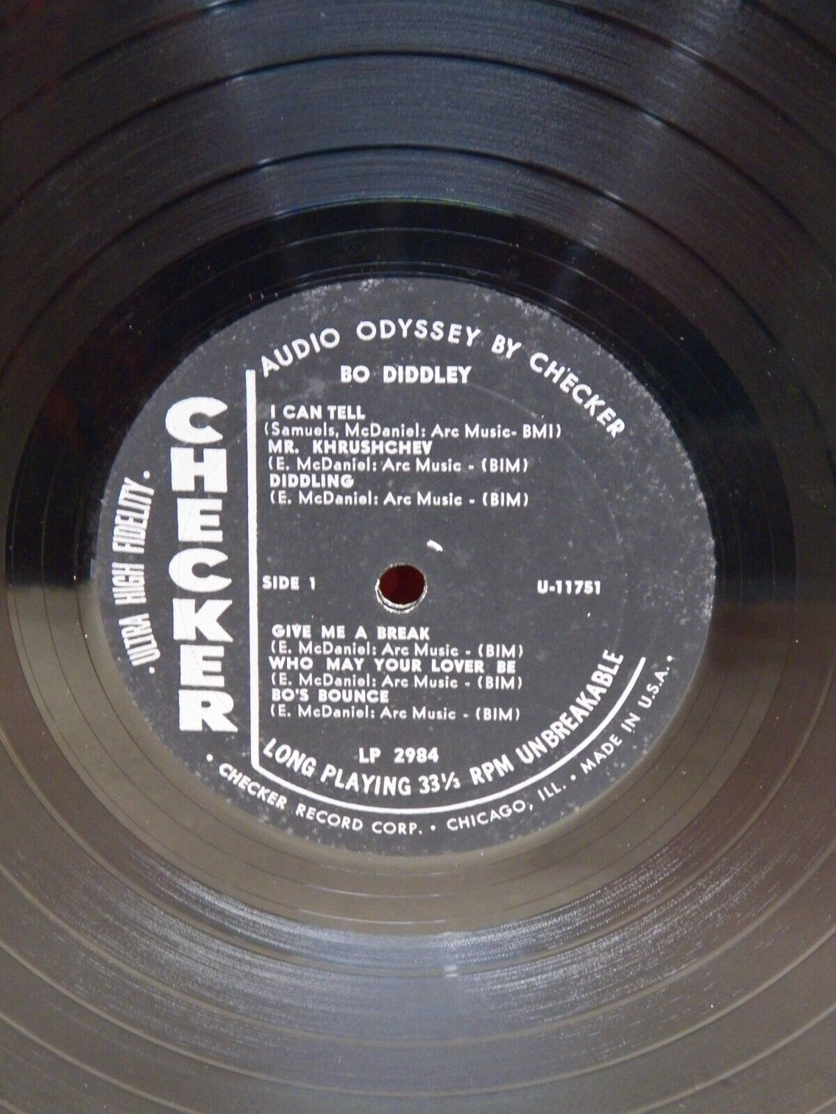 12" LP VG++/EX Bo Diddley Bo Diddley 1962 Checker Mono Black Labels LP 2984 12" LP VG++/EX Bo Diddley Bo Diddley 1962 Checker Mono Black Labels LP 2984