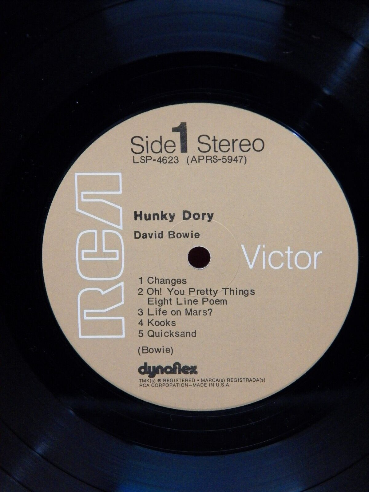 12" LP EX David Bowie Hunky Dory 1975 RCA Victor Reissue LSP-4623 12" LP EX David Bowie Hunky Dory 1975 RCA Victor Reissue LSP-4623