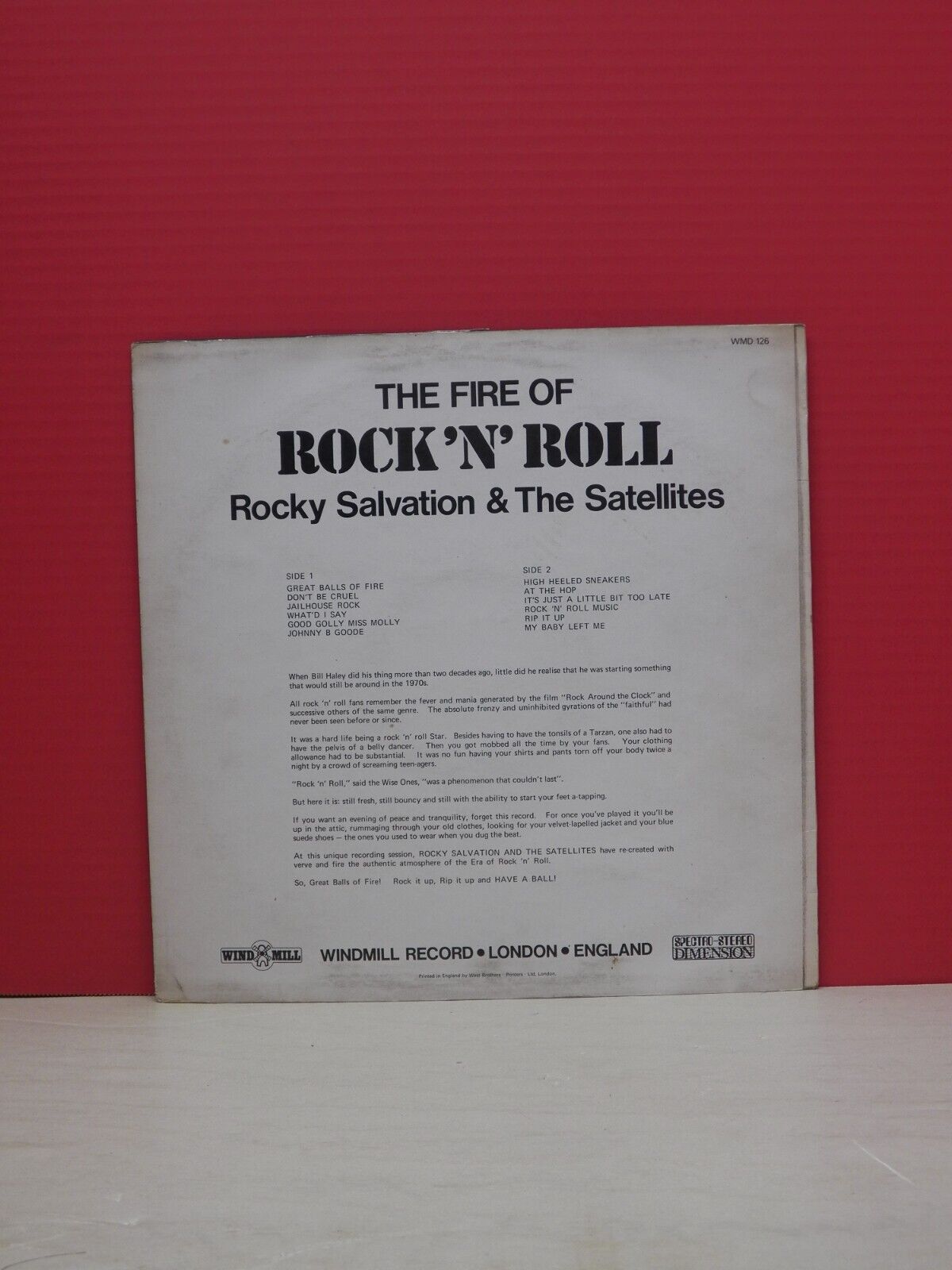 12" LP EX Rocky Salvation & The Satellites The Fire Of Rock & Roll 1972 Windmill 12" LP EX Rocky Salvation & The Satellites The Fire Of Rock & Roll 1972 Windmill