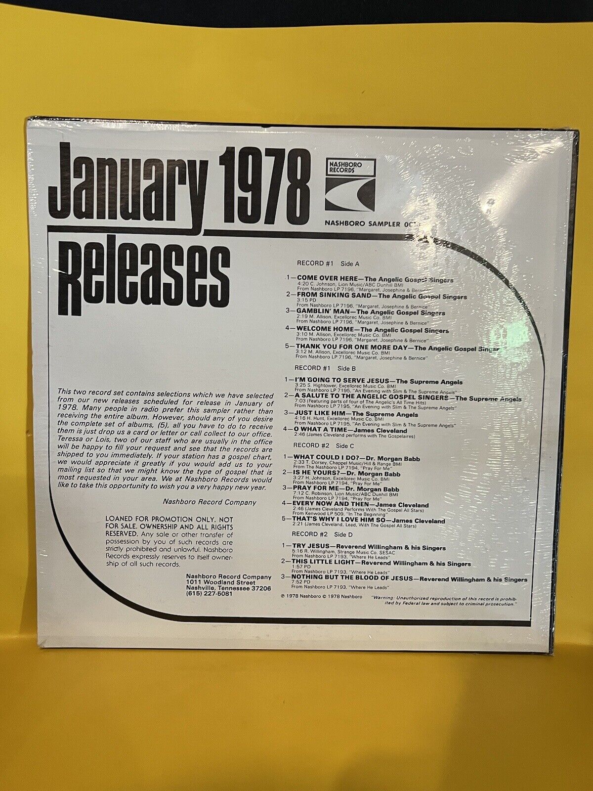 Rare Sealed lot of 2 Vinyl Records Nashboro Records Promo Sampler # 1 and 13 Rare Sealed lot of 2 Vinyl Records Nashboro Records Promo Sampler # 1 and 13