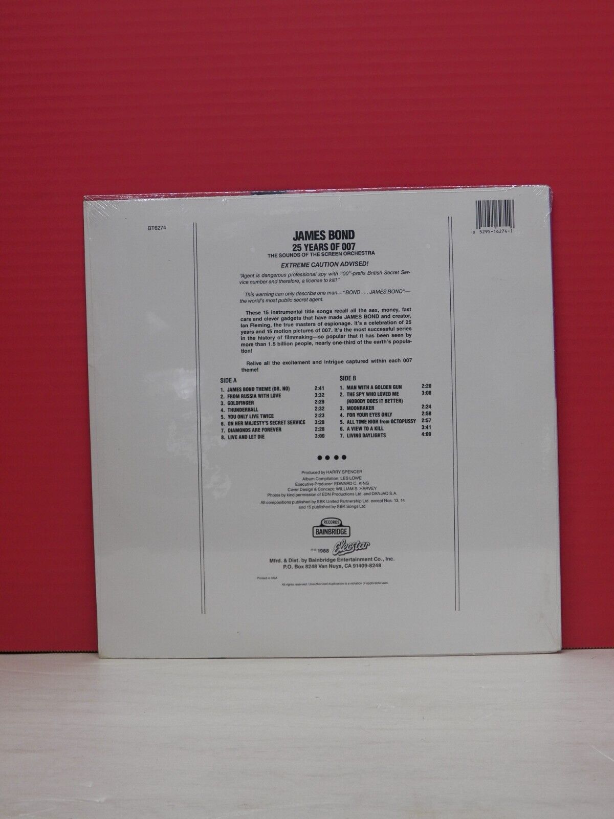 Sealed 12" LP James Bond: 25 Years Of 007 1988 Bainbridge Records BT6274 Sealed 12" LP James Bond: 25 Years Of 007 1988 Bainbridge Records BT6274
