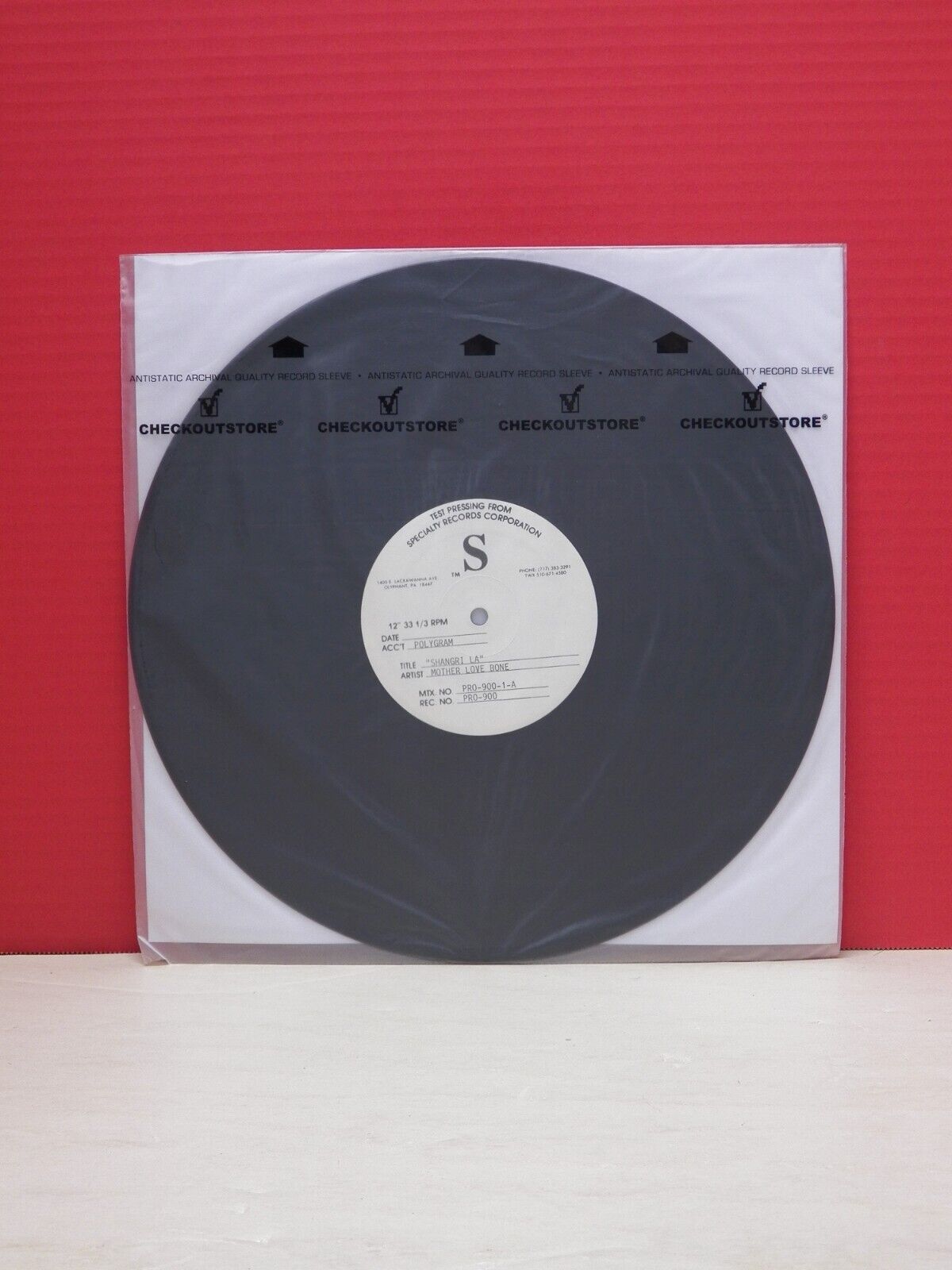 12" Single EX Mother Love Bone Shangri La 1990 Polygram Test Pressing PRO-900 12" Single EX Mother Love Bone Shangri La 1990 Polygram Test Pressing PRO-900