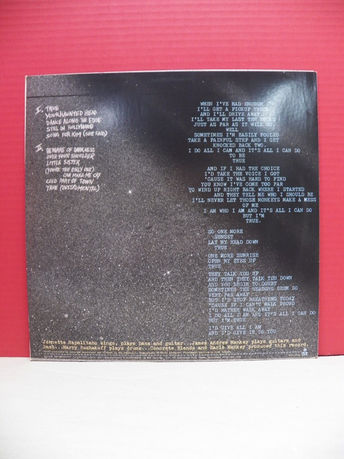 12" LP EX Concrete Blonde Concrete Blonde 1986 I.R.S. Records CRC IRS--5835 12" LP EX Concrete Blonde Concrete Blonde 1986 I.R.S. Records CRC IRS--5835