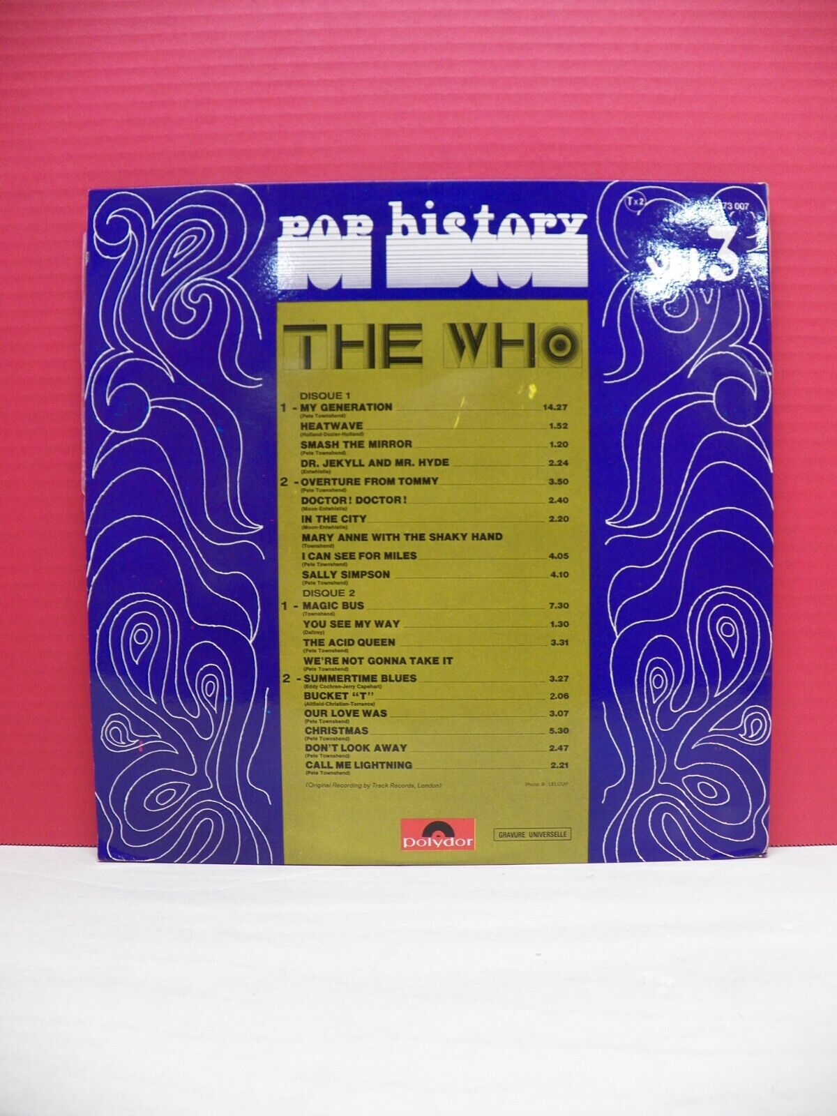 12" 2xLP EX The Who Pop History Vol. 3 Polydor France Import 2673 007 12" 2xLP EX The Who Pop History Vol. 3 Polydor France Import 2673 007
