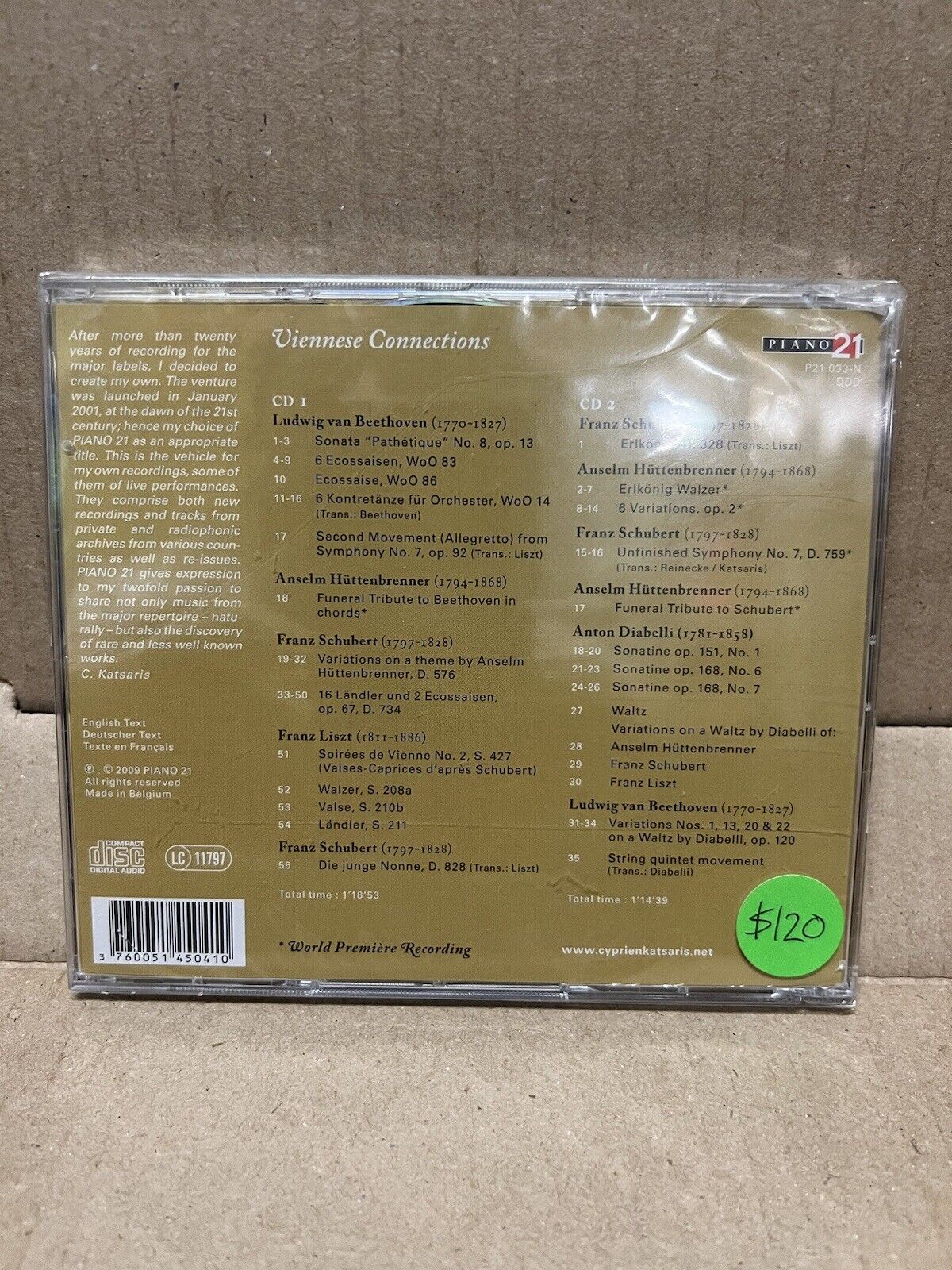 Sealed 2xCD Set Cyprien Katsaris Viennese Connections 2010 Piano 21 Import Sealed 2xCD Set Cyprien Katsaris Viennese Connections 2010 Piano 21 Import