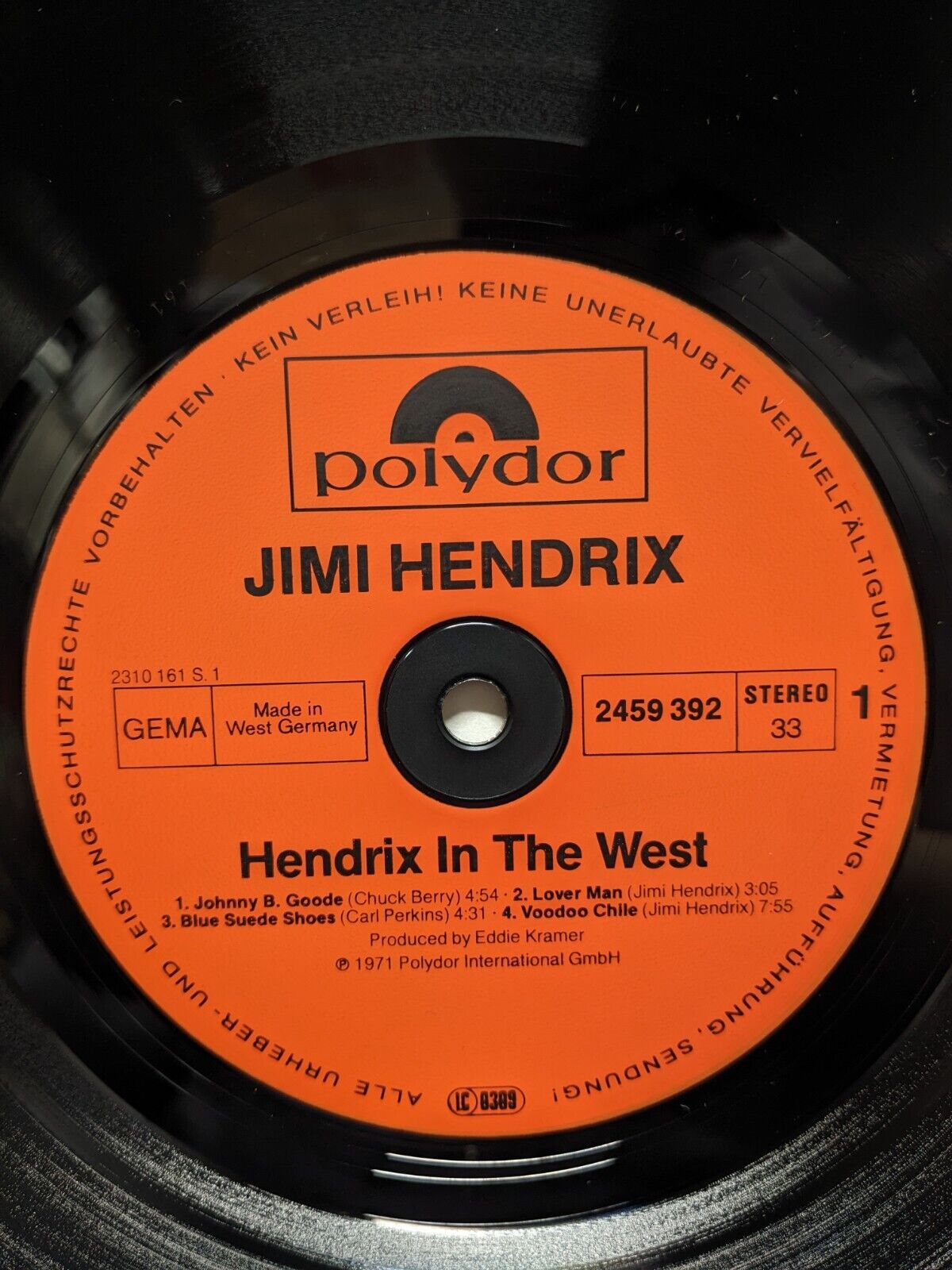 12" LP NM Jimi Hendrix Hendrix In The West 1980 Polydor Germany Import Reissue 12" LP NM Jimi Hendrix Hendrix In The West 1980 Polydor Germany Import Reissue