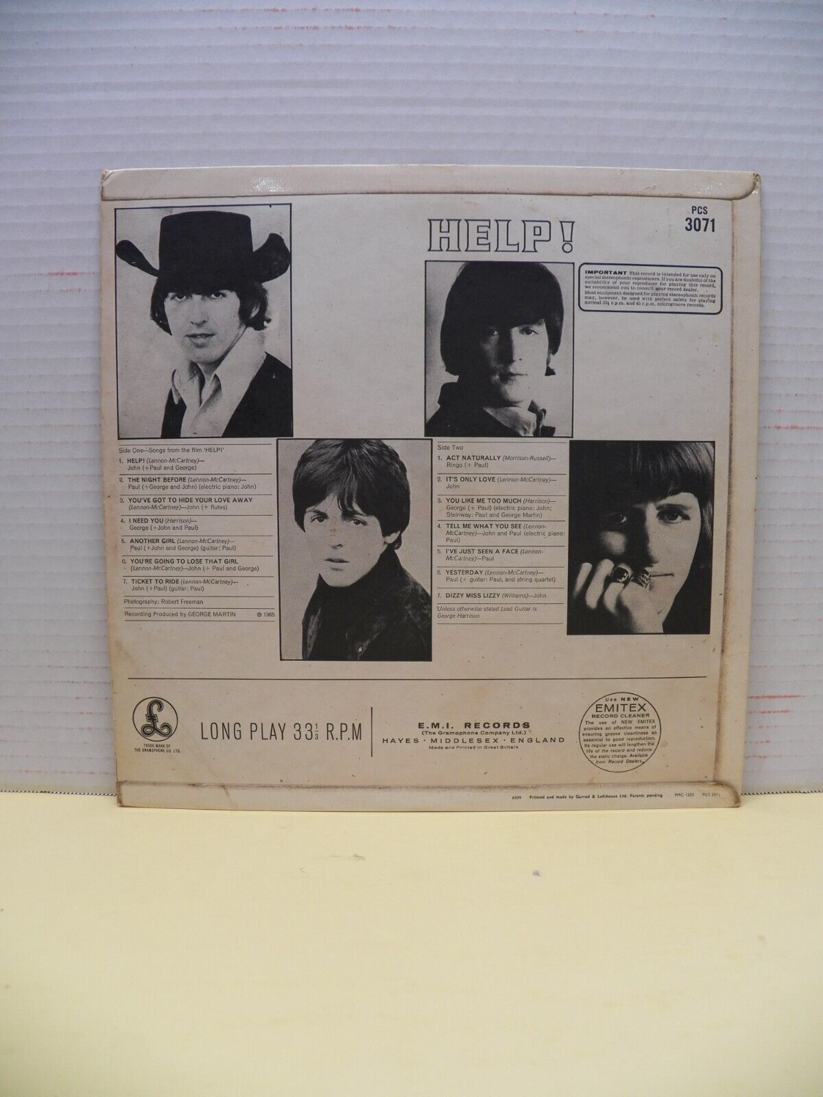 12" LP EX The Beatles Help! 1966 Parlophone Stereo UK Import 12" LP EX The Beatles Help! 1966 Parlophone Stereo UK Import