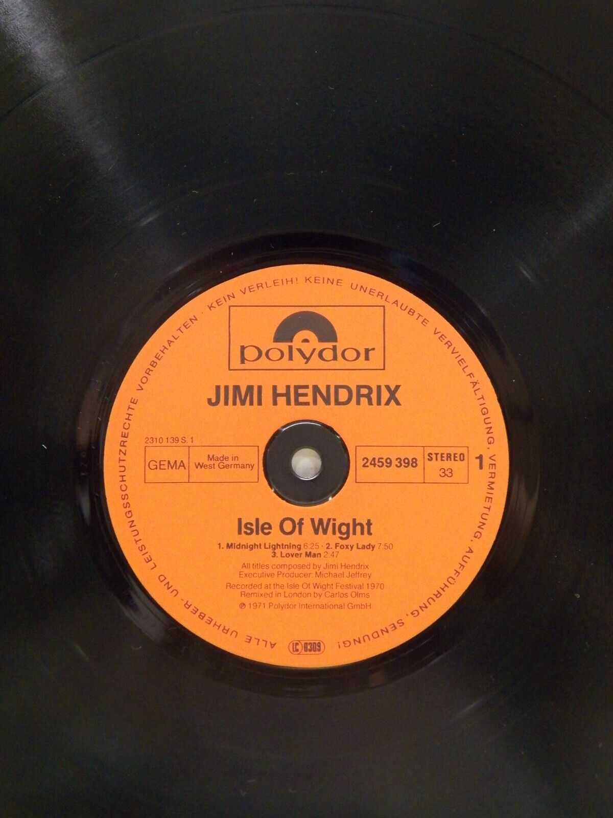 12" LP NM Jimi Hendrix Isle Of Wight 1980 Polydor Germany Import Reissue 12" LP NM Jimi Hendrix Isle Of Wight 1980 Polydor Germany Import Reissue