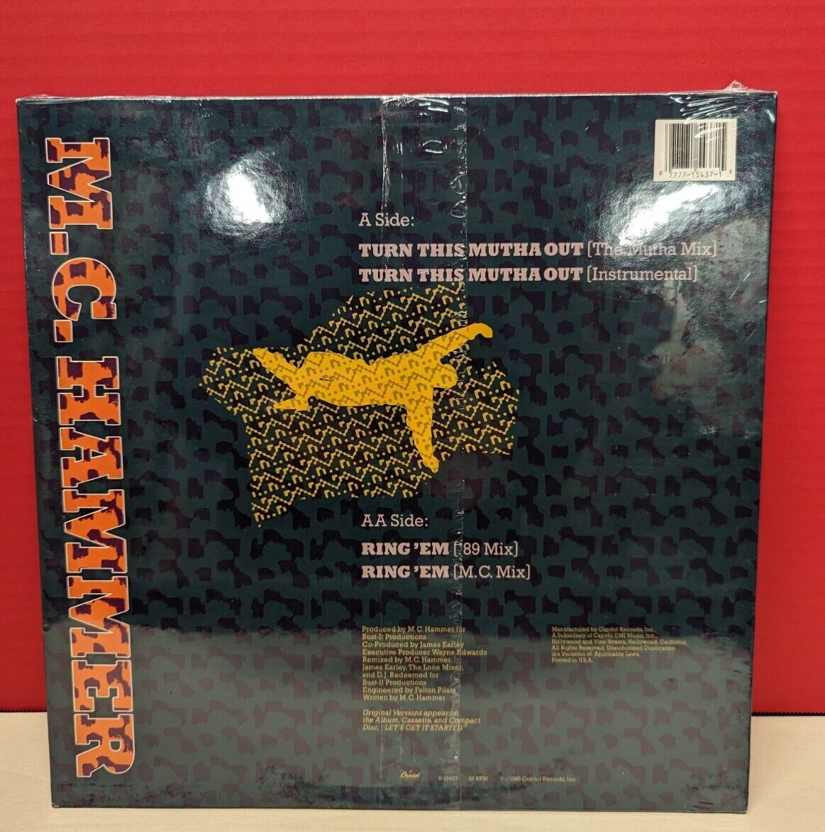 Sealed 12" Single M.C. Hammer Turn This Mutha Out/Ring 'Em 1988 Capitol V-15437 Sealed 12" Single M.C. Hammer Turn This Mutha Out/Ring 'Em 1988 Capitol V-15437