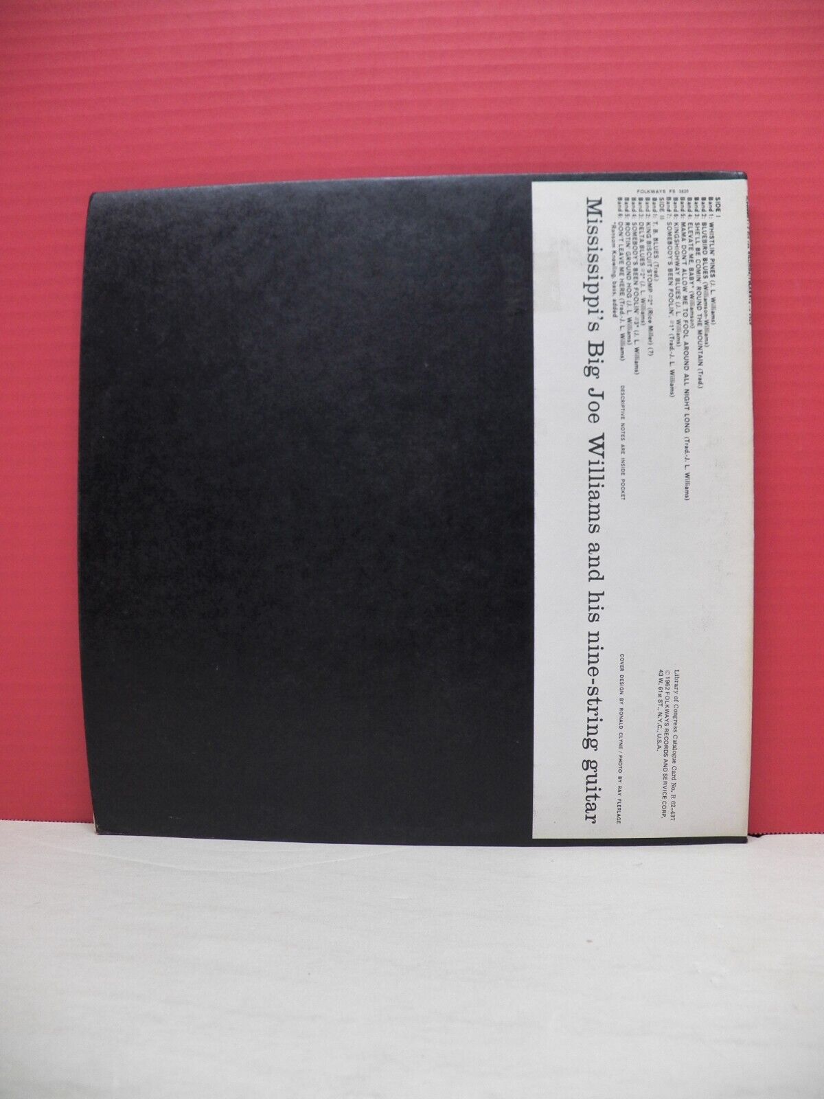 12" LP EX Mississippi's Big Joe Williams And His Nine-String Guitar Folkways 12" LP EX Mississippi's Big Joe Williams And His Nine-String Guitar Folkways