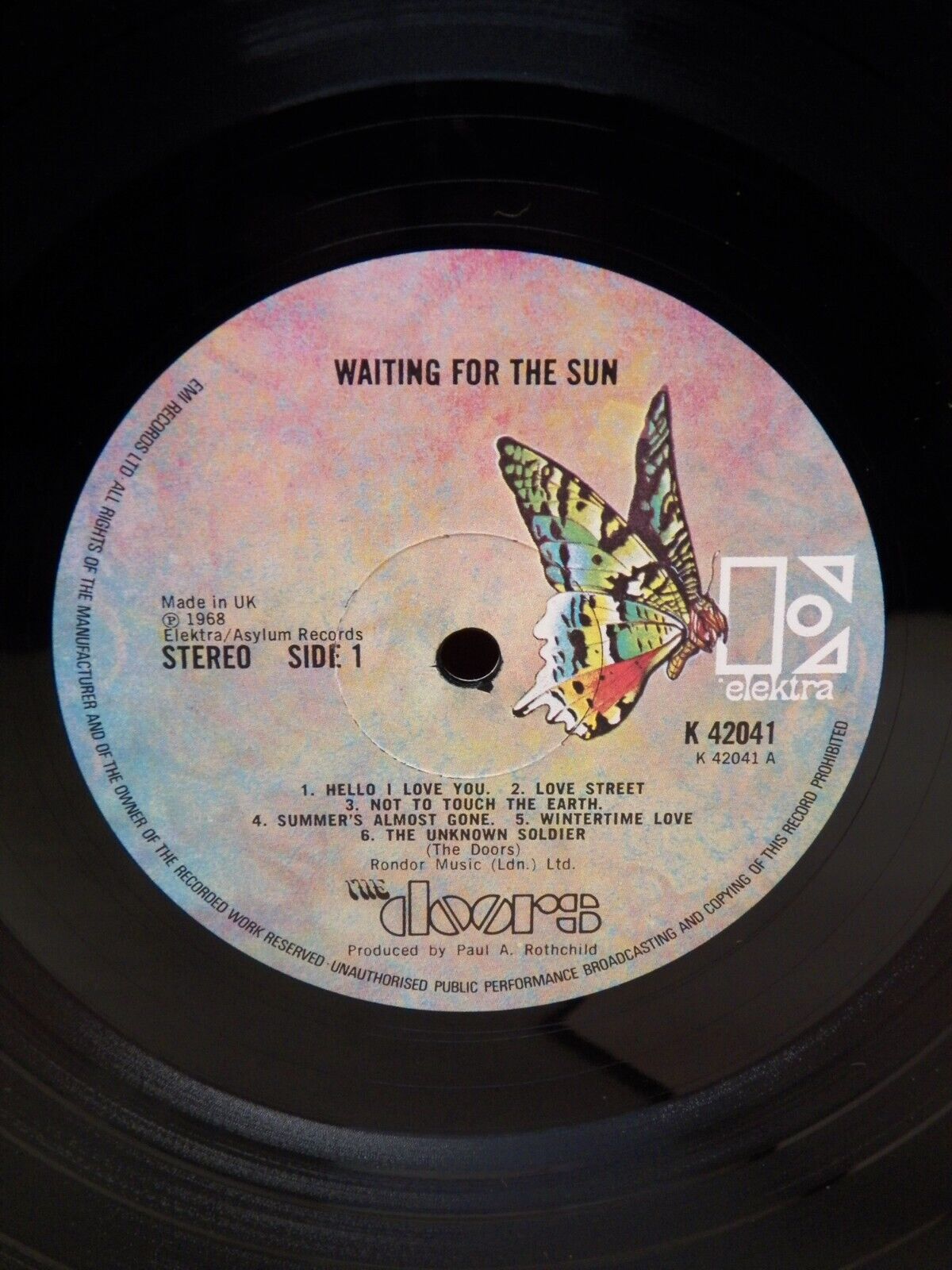 12" LP VG++/EX The Doors Waiting For the Sun 1971 Elektra UK Import Reissue 12" LP VG++/EX The Doors Waiting For the Sun 1971 Elektra UK Import Reissue
